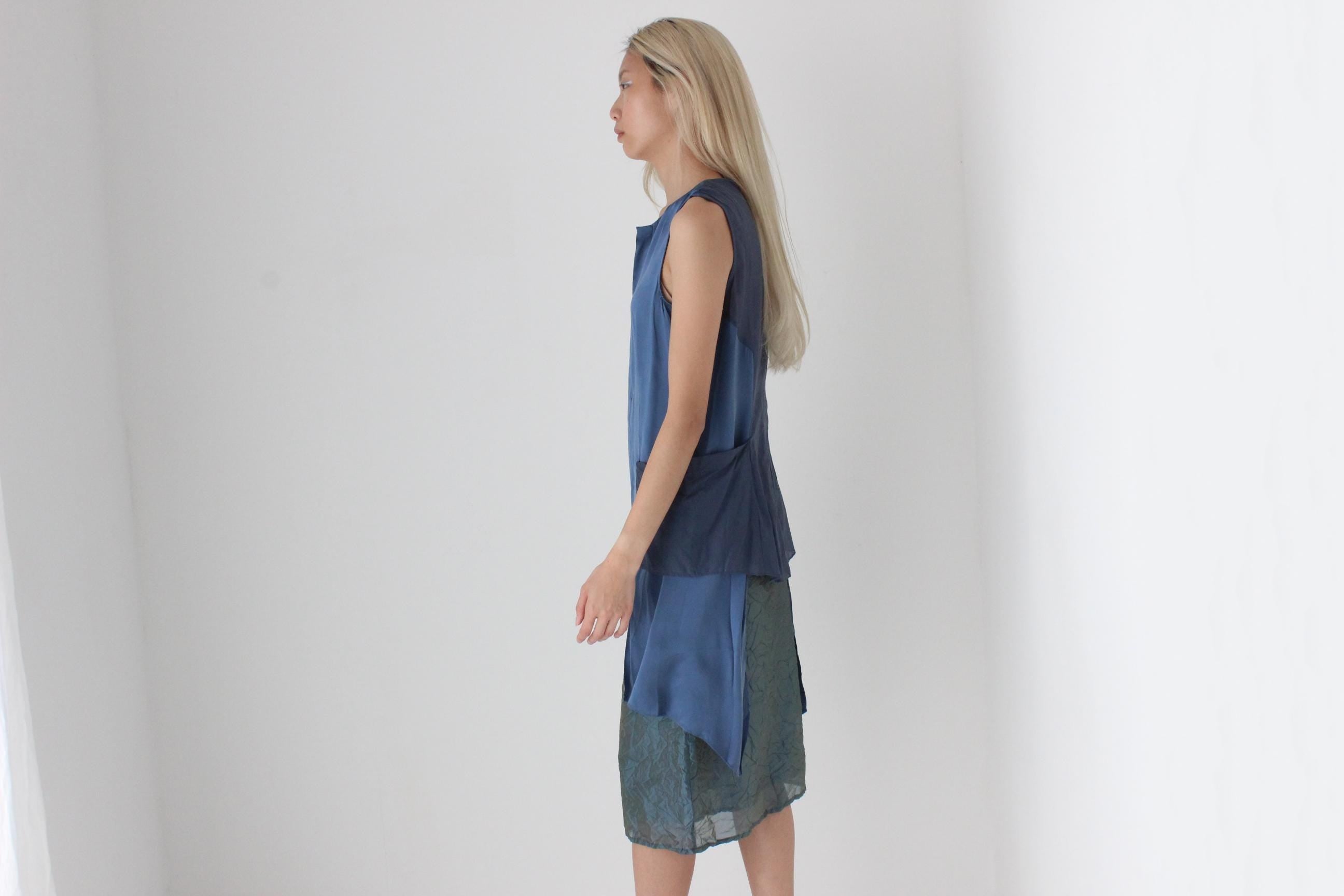 FUTURISM Y2K Art Silk Abstract Top