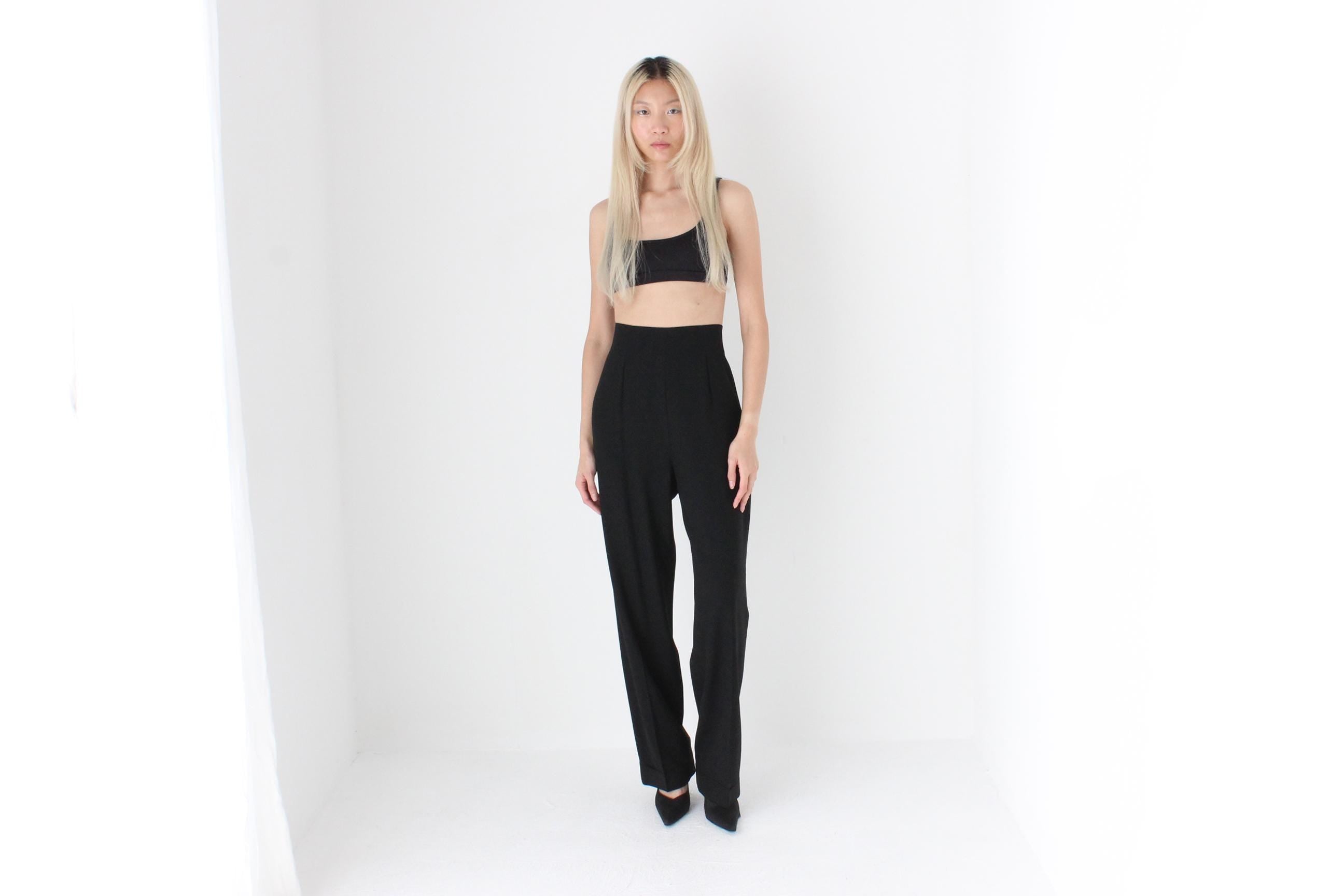 FUTURISM Galliano Heavenly Black Wool Tailored Trousers