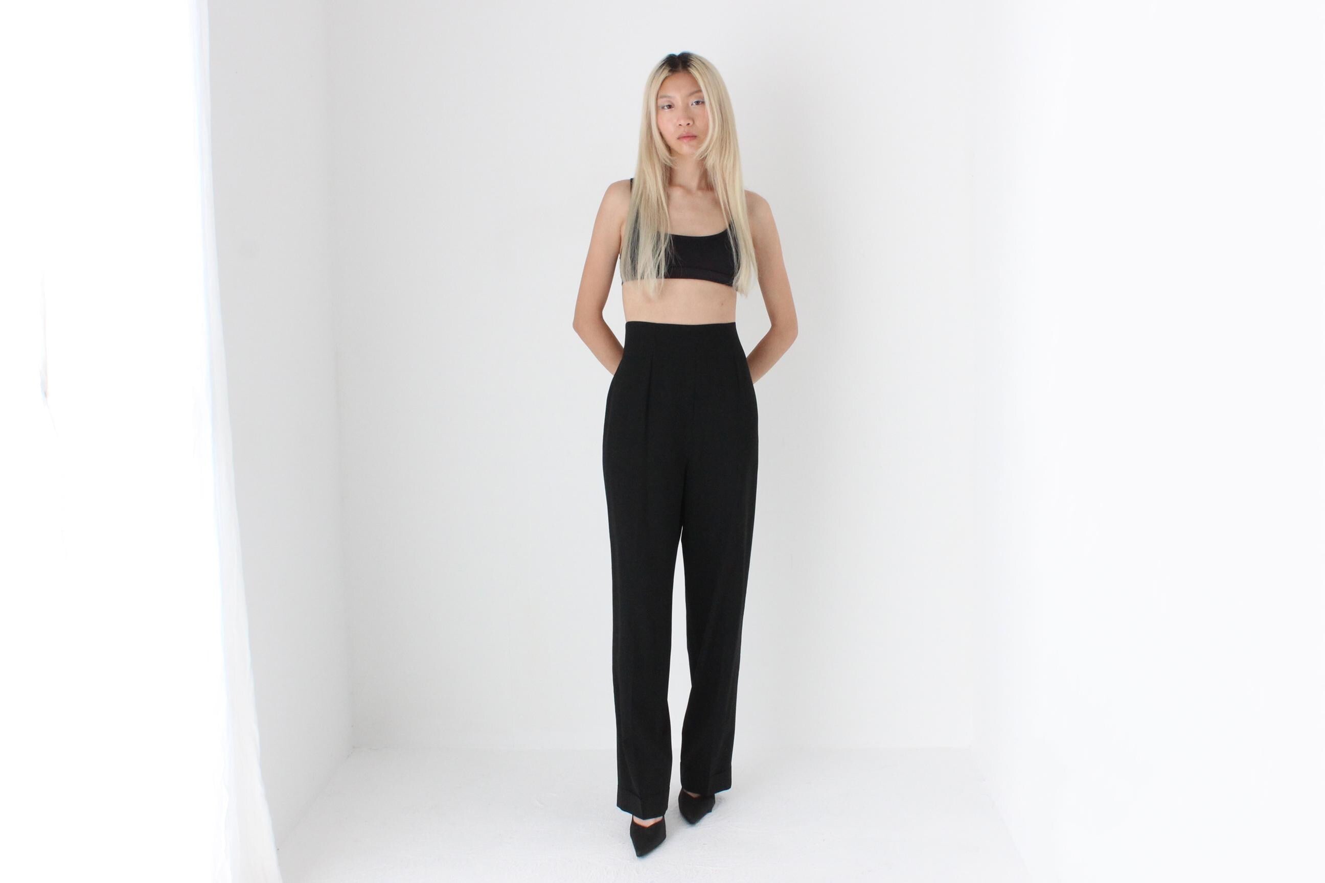 FUTURISM Galliano Heavenly Black Wool Tailored Trousers
