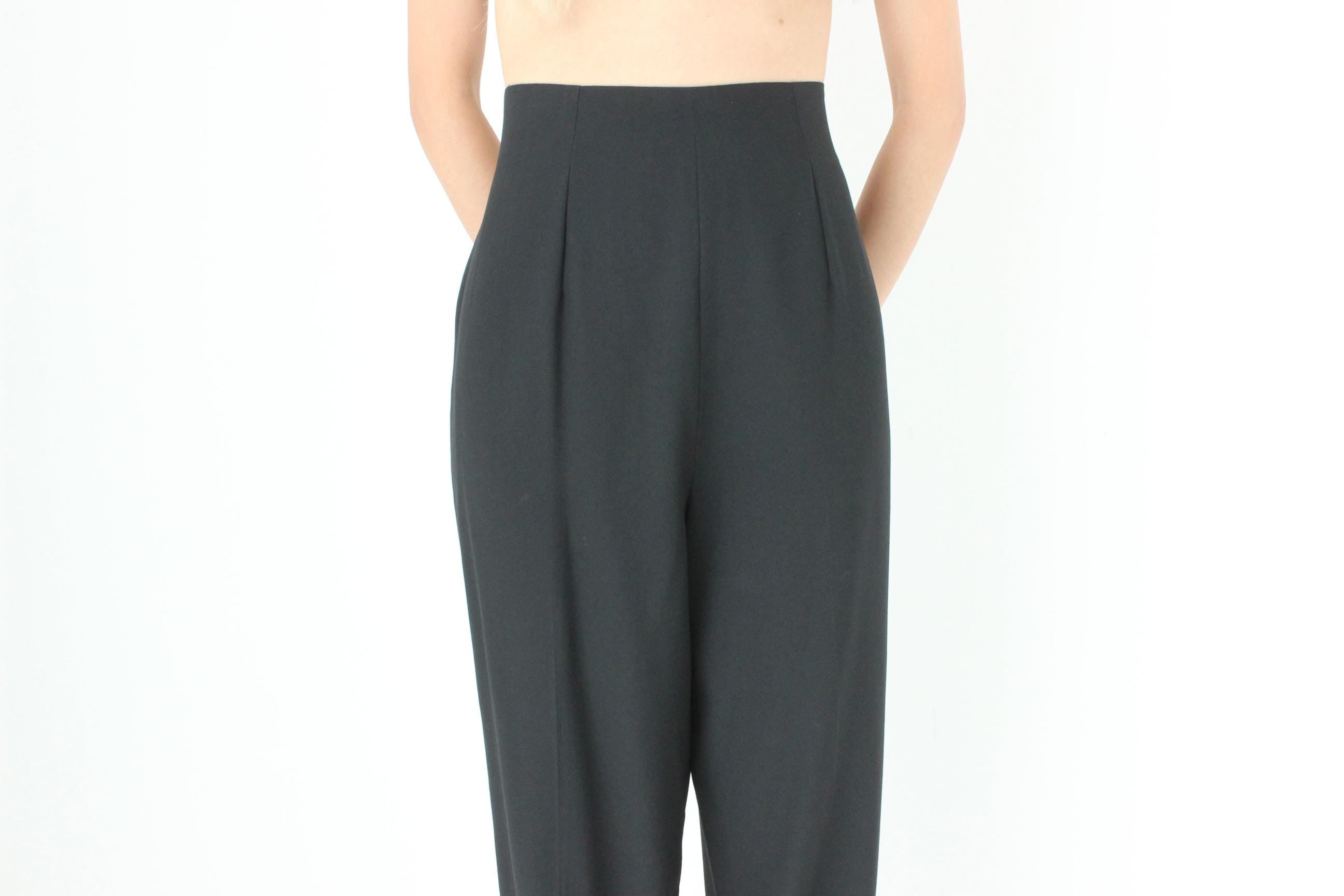FUTURISM Galliano Heavenly Black Wool Tailored Trousers