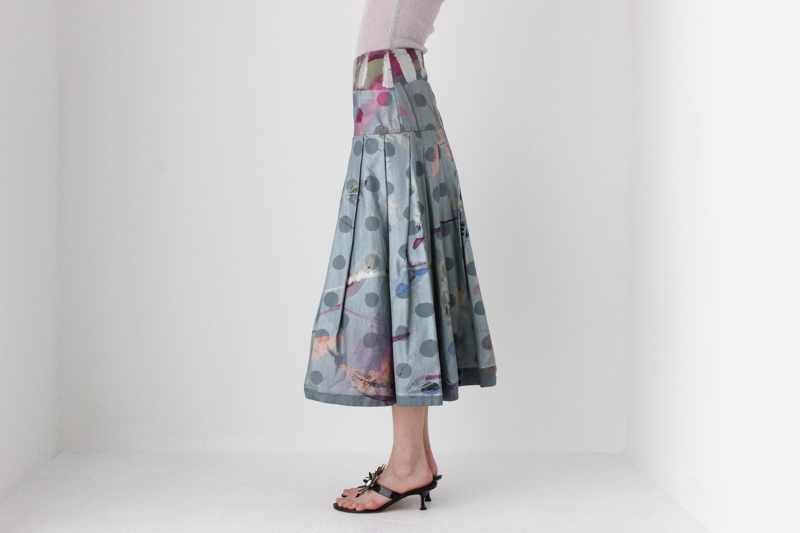 FUTURISM 80s Hand Painted Abstract Skirt