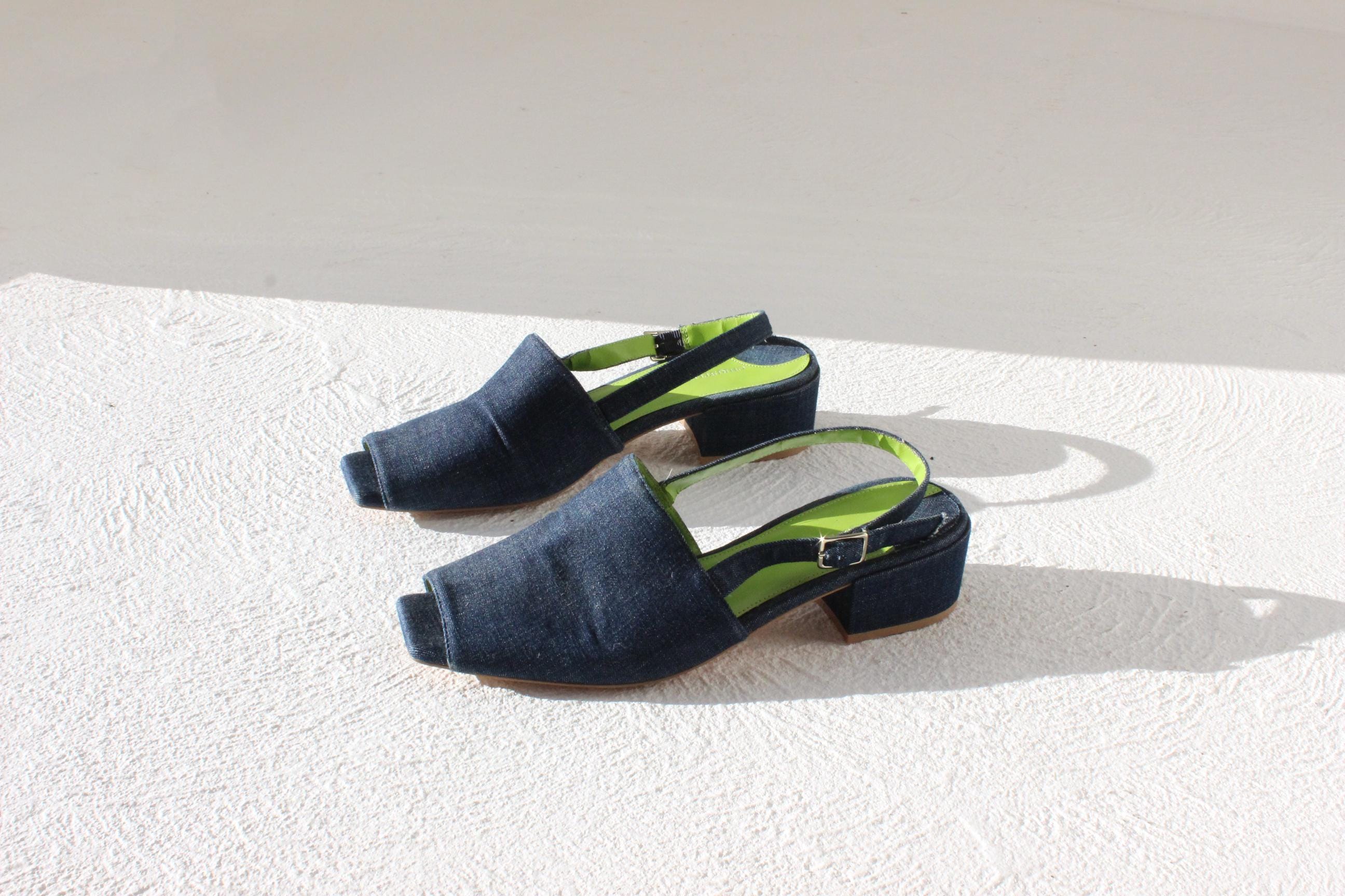 FUTURISM Christian Sirano 2000s Denim & Leather Sandals ~ Euro 40