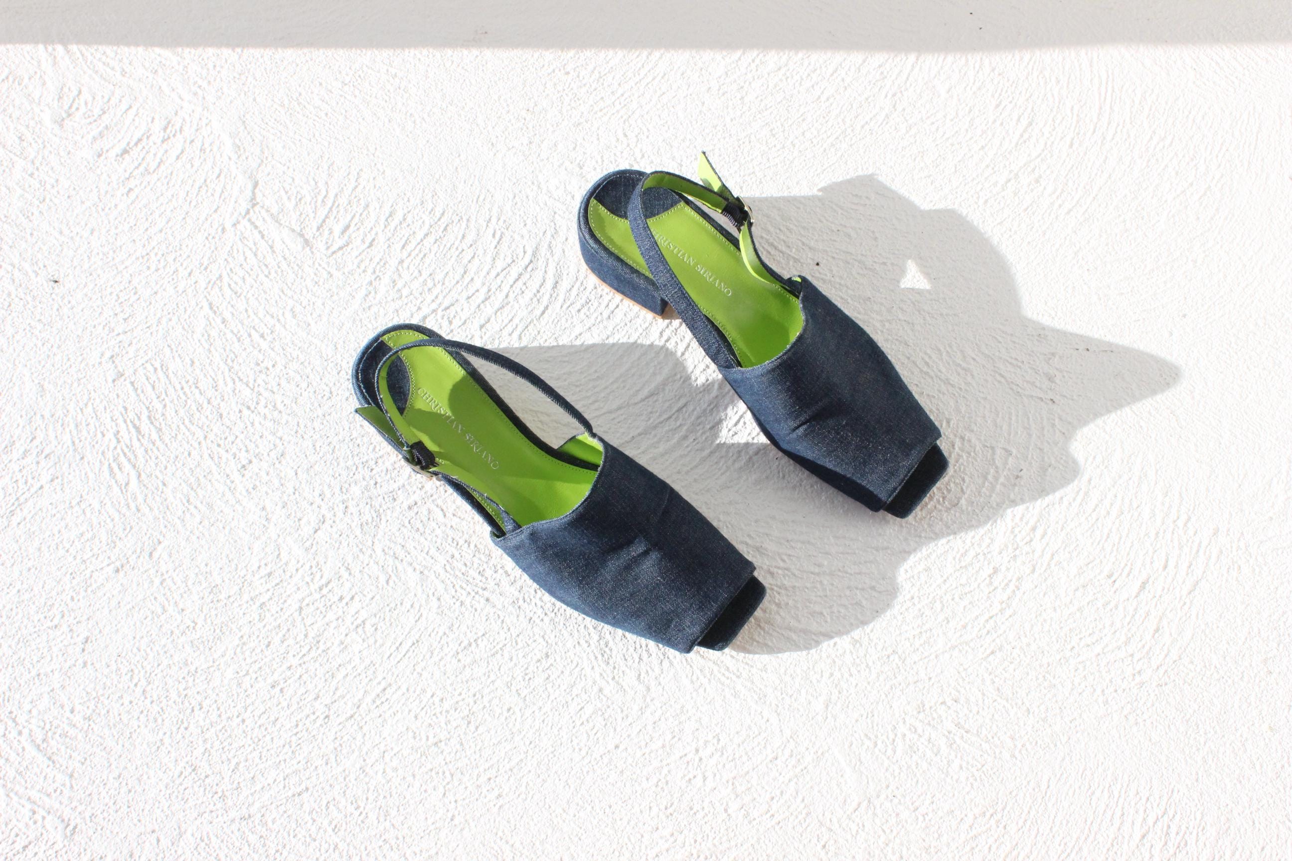 FUTURISM Christian Sirano 2000s Denim & Leather Sandals ~ Euro 40