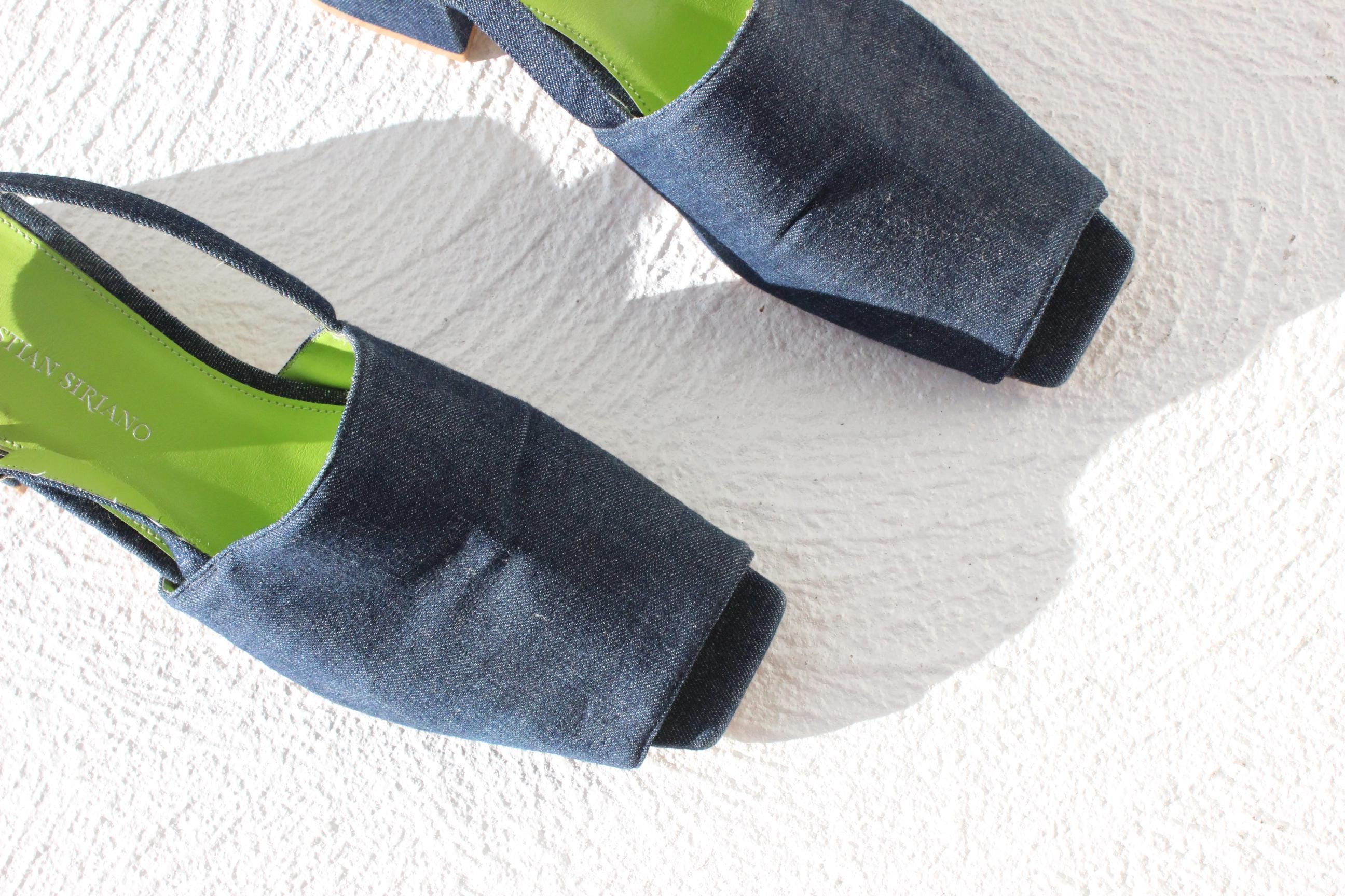 FUTURISM Christian Sirano 2000s Denim & Leather Sandals ~ Euro 40
