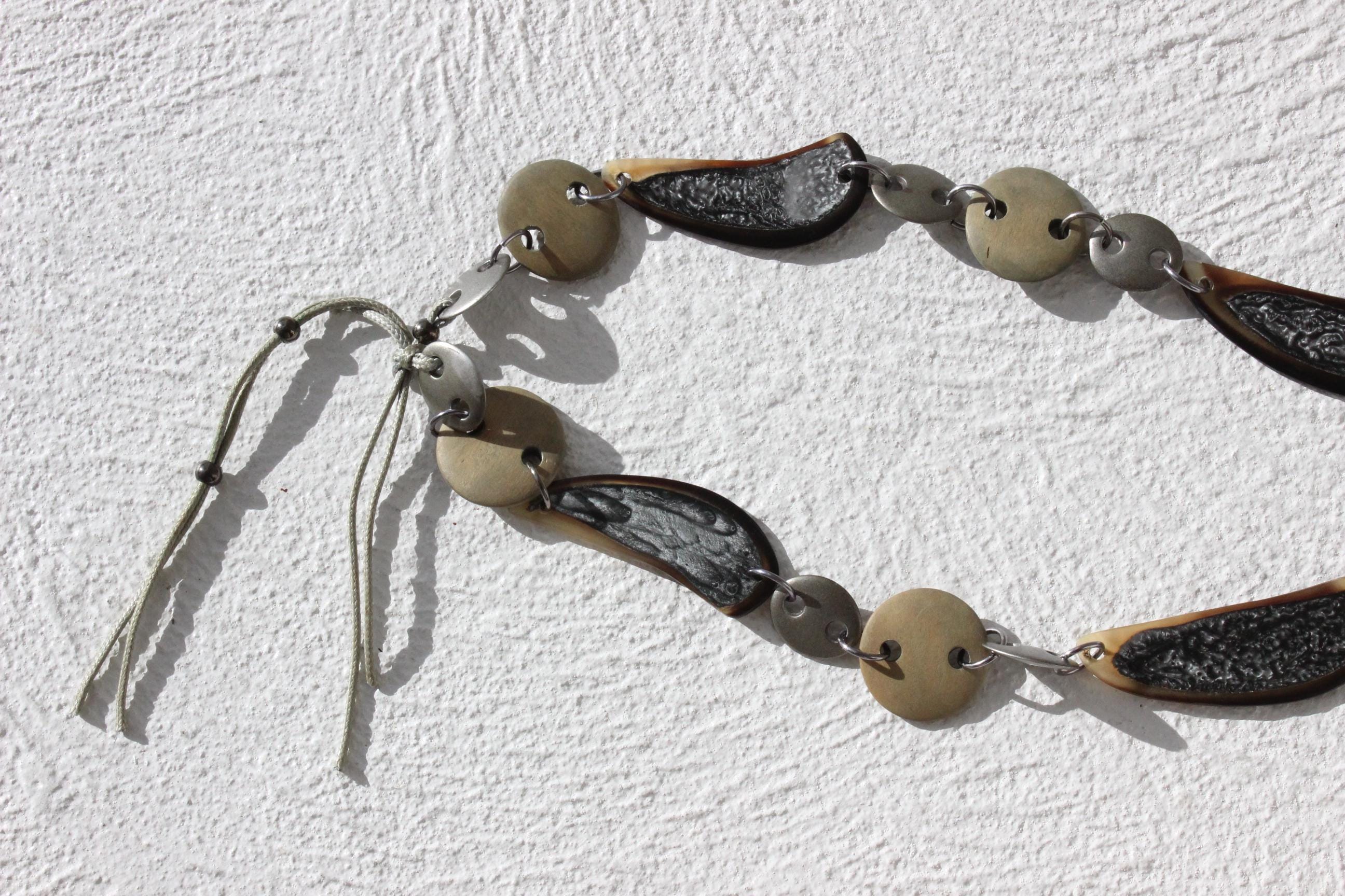 FUTURISM 'Mechanical' Metal Disc Brutalist Tie Up Belt