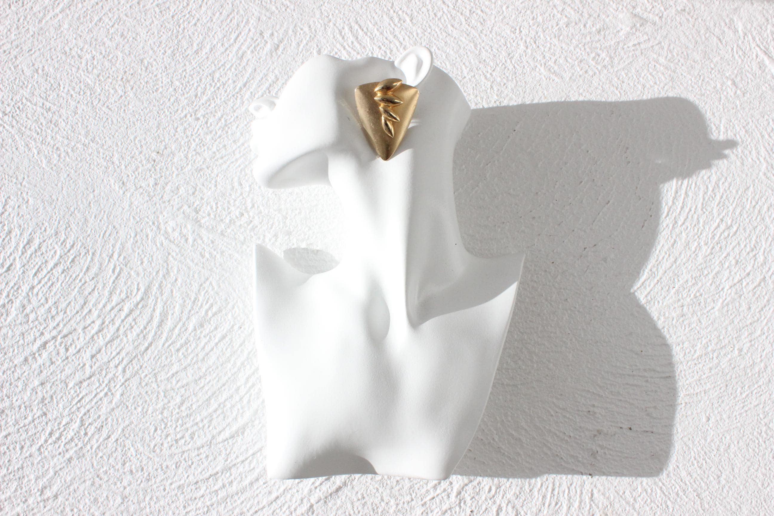 80s Brutalist Gold Tone Clip On Earrings