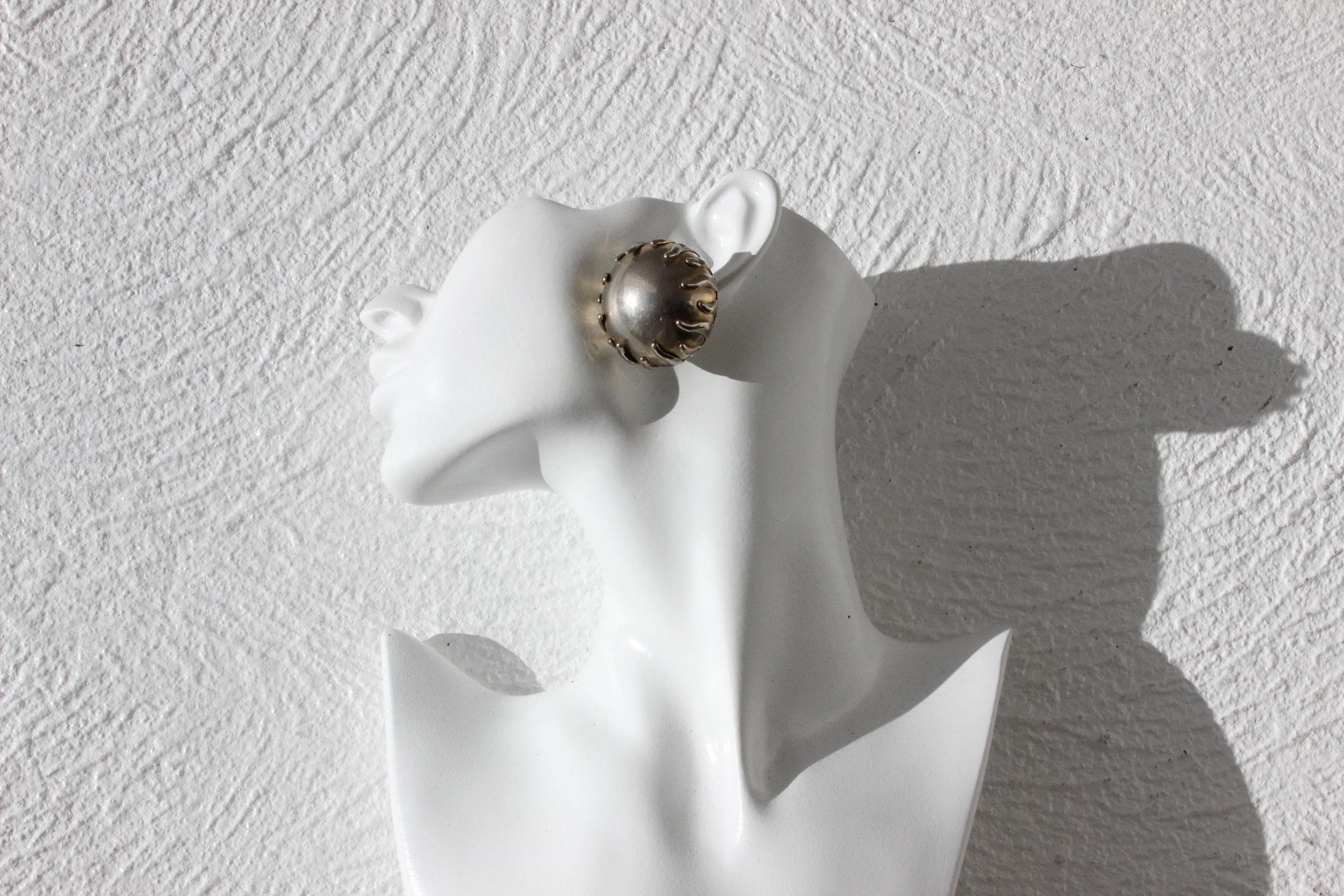 FUTURISM 80s Chrome Melty Sun Clip On Earrings