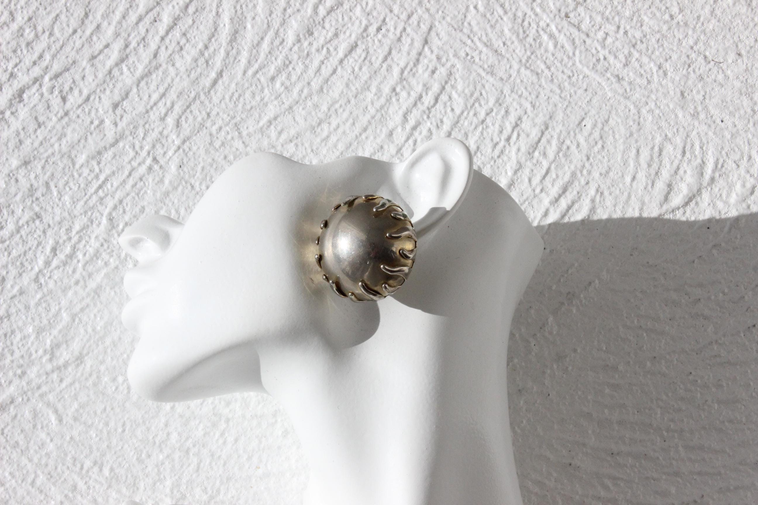 FUTURISM 80s Chrome Melty Sun Clip On Earrings