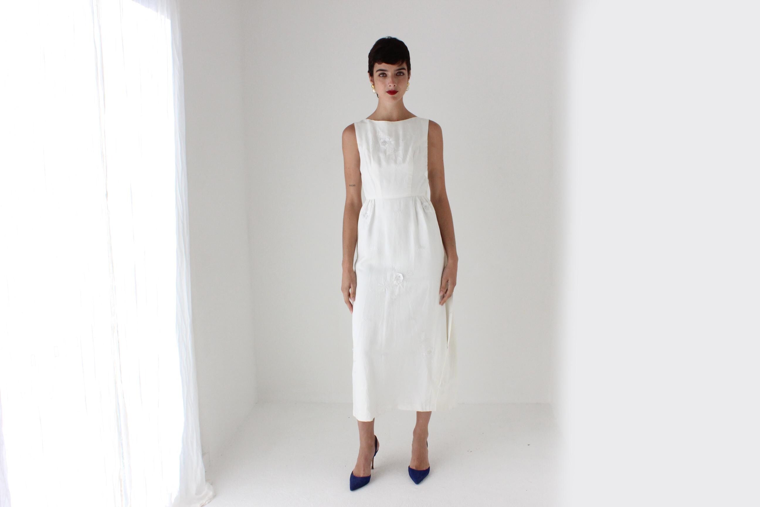 REVERSIBLE 60s Acetate Dress w/ Tails Detail
