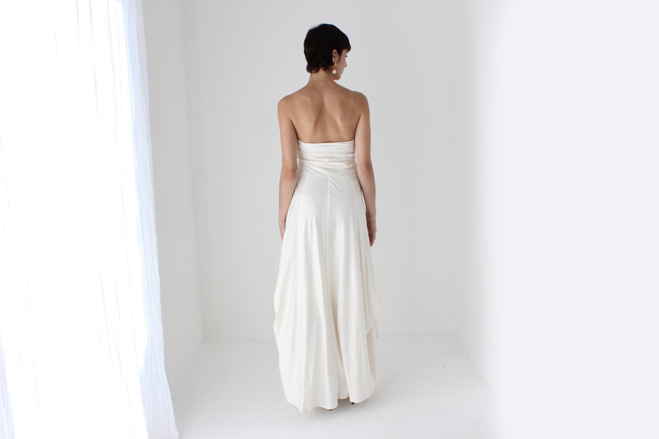 Y2K Strapless Dress w/ Oversized 3D Statement Rosette Flower