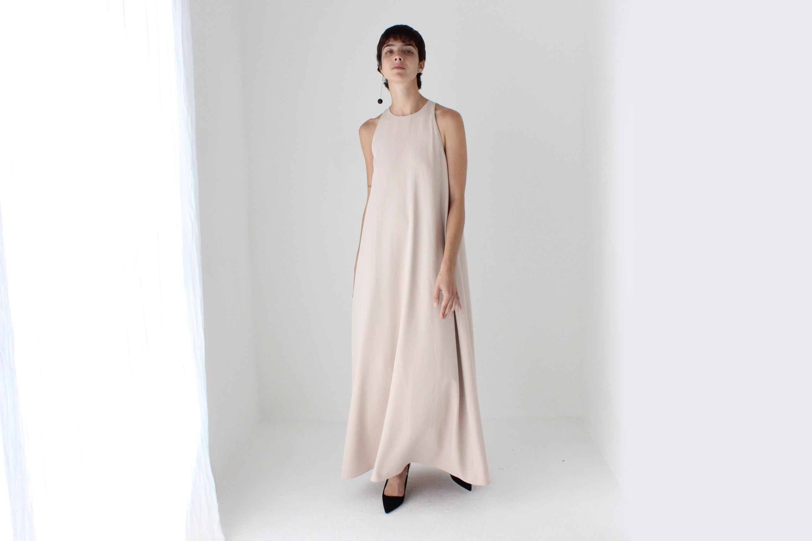 2000s Honayda Blush Pink A-Line Relaxed Tent Full Length Formal Gown