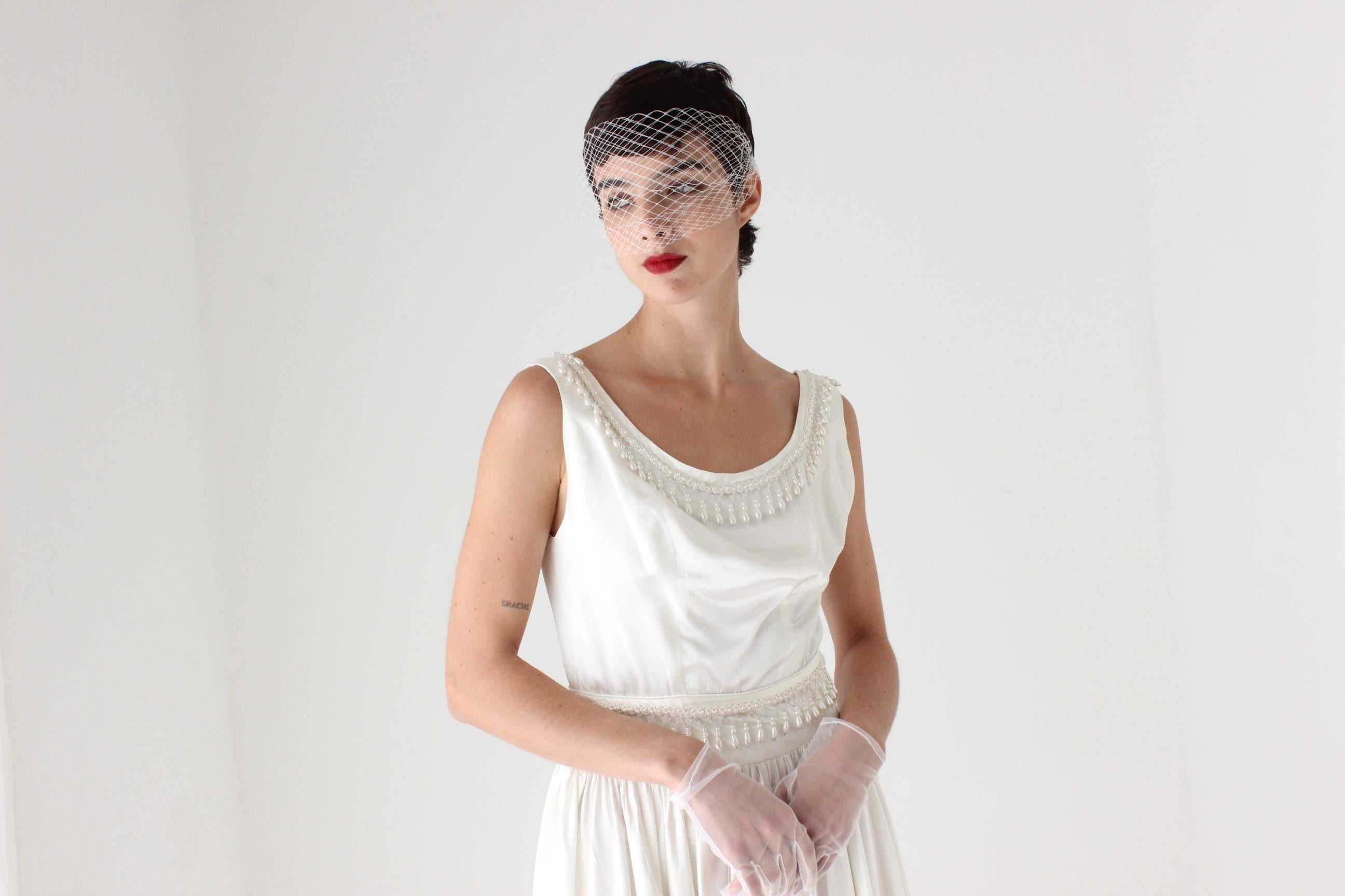 White Net Birdcage Eye Mask Wedding Veil