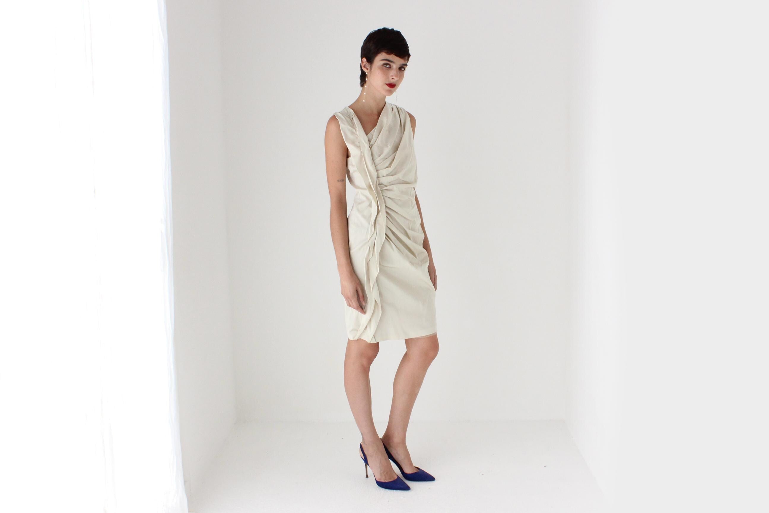 2000s VERA WANG Textural Gathered Neutral Mini