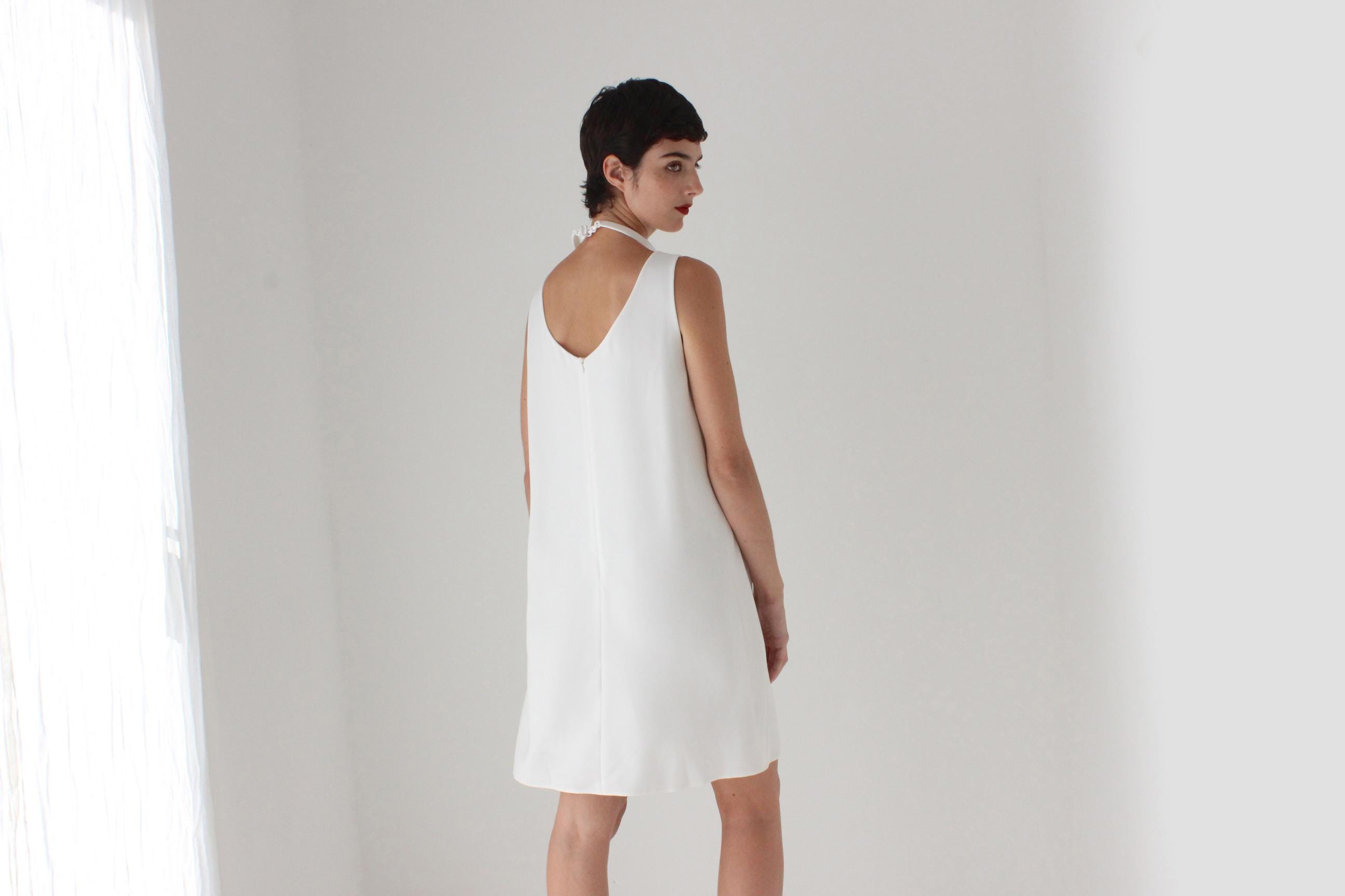 2000s Emporio Armani Sleeveless Shift w/ Resin Choker