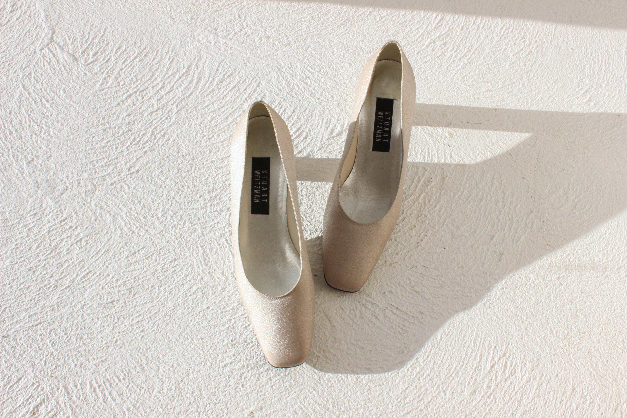 90s Stuart Weitzman Oyster Sparkle Pumps