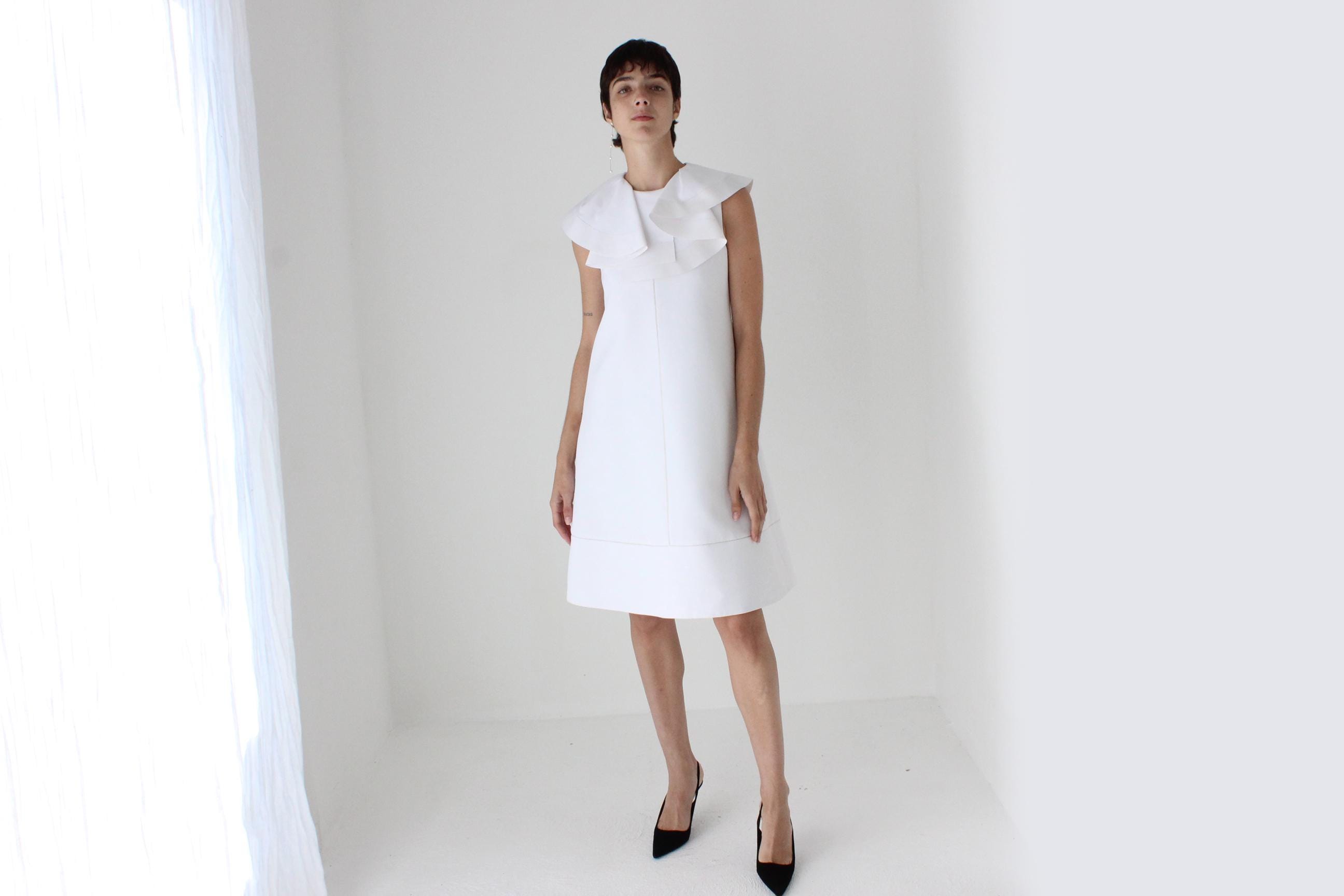 Spring 2013 Chloé Sculptural A Line Lantern Dress w/ Ruffle Collar