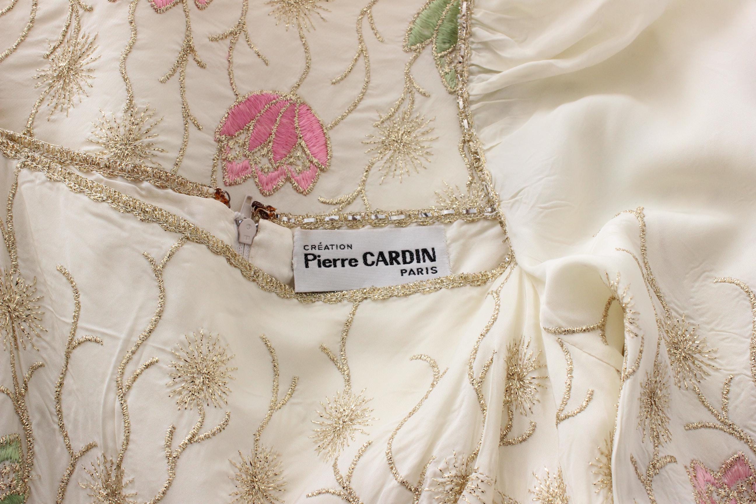 Historic 1970s Pierre Cardin Creations Lotus Embroidered Renaissance Dress
