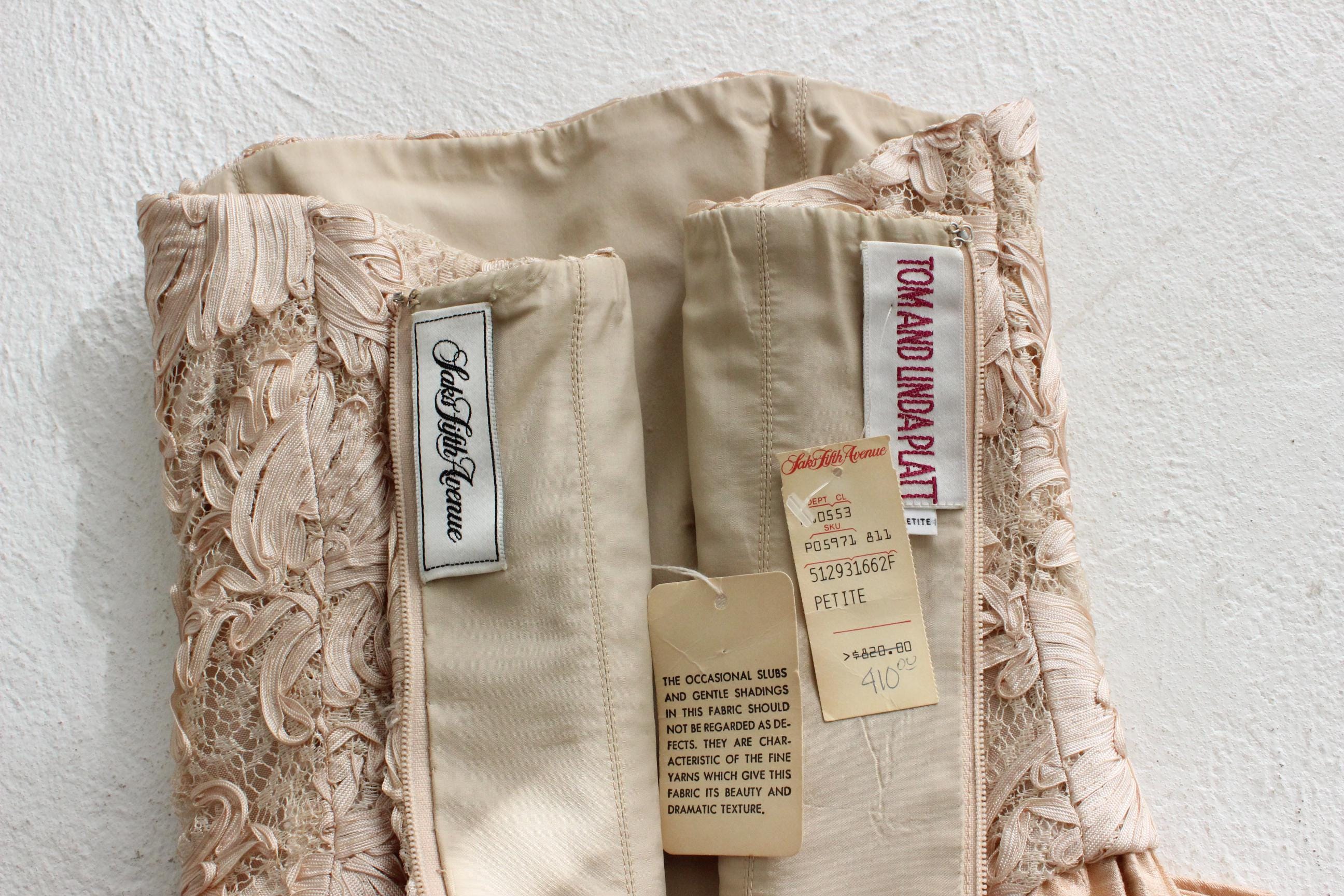 Glorious 80s Raw Silk Strapless Bustier Mini Dress by Tom & Linda Platt