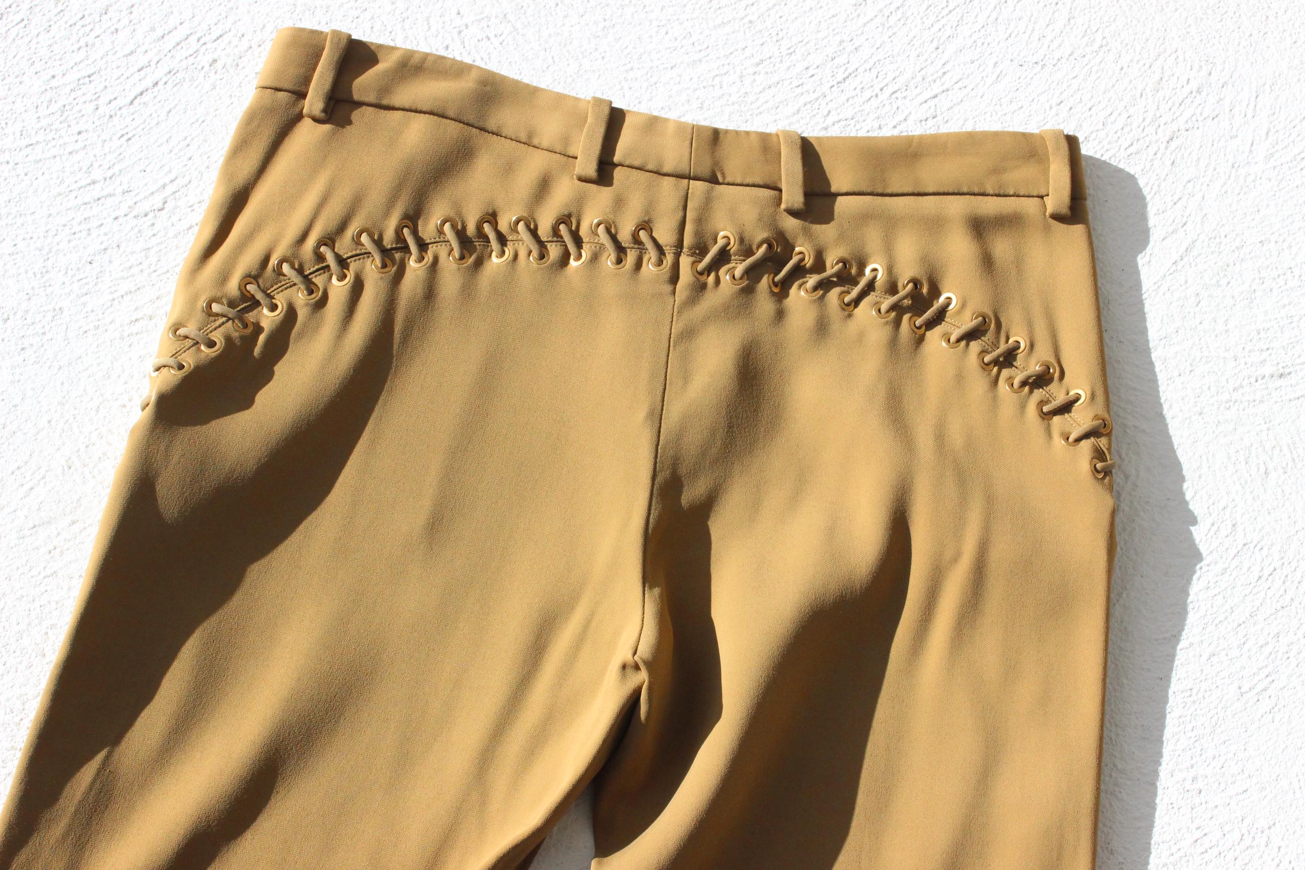 FUTURISM Y2K Roberto Cavalli Bootcut Trousers w/ Lace Up Sides