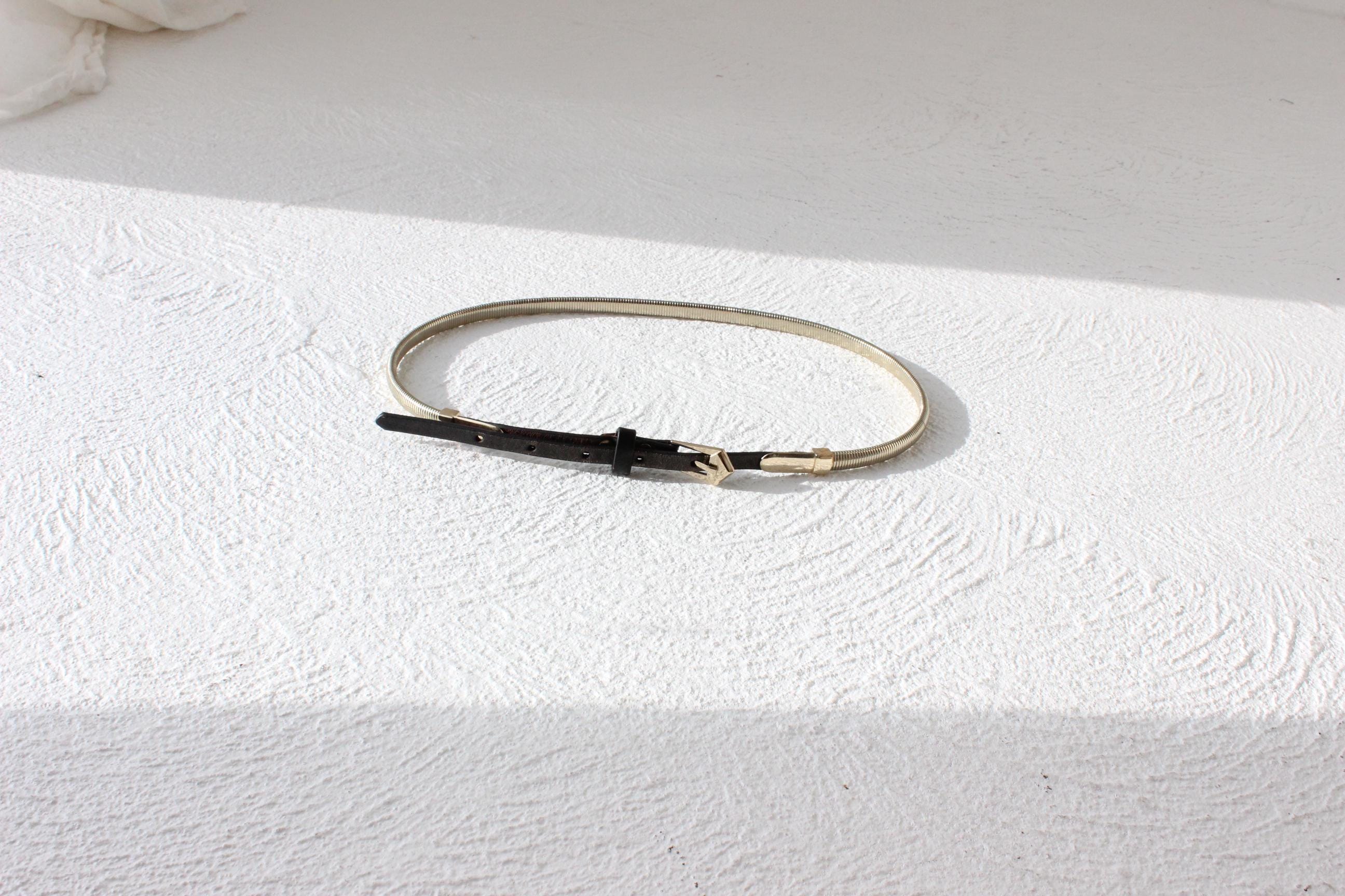 FUTURISM 80s Disco Gold Tone Metal Chain Belt
