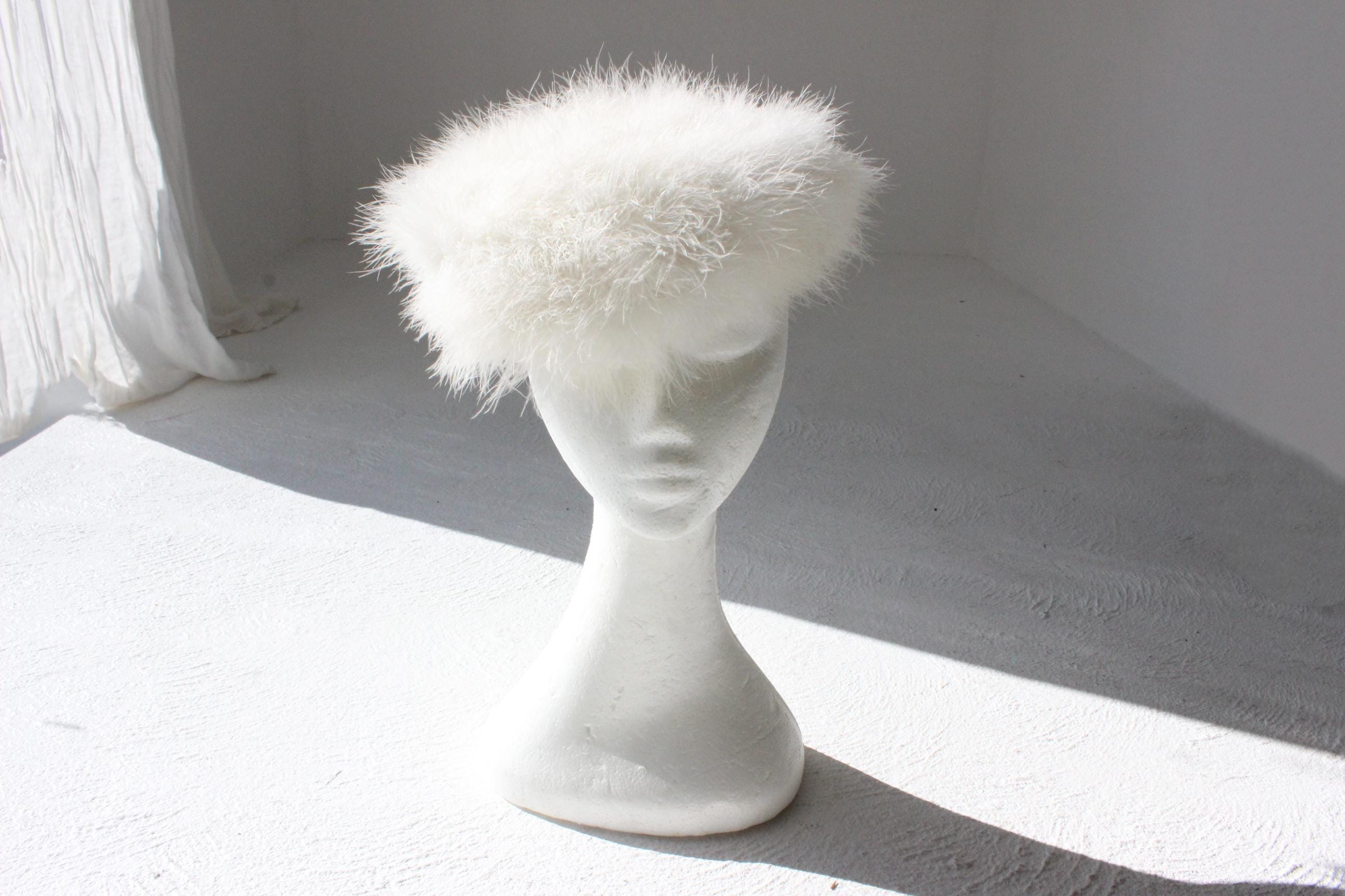 60s Ivory Marabou Feather Bridal Millinery
