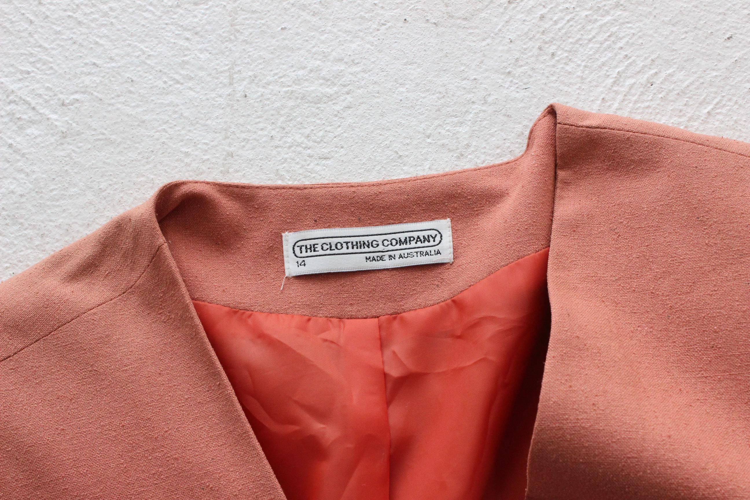 80s Woven Raw Silk Plunge Neck Blazer