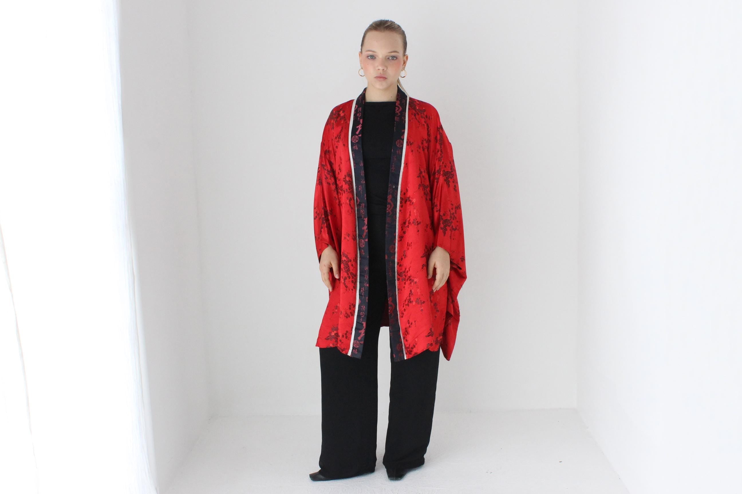 90s Pure Silk Sweeping [Weighted] Sleeve Robe