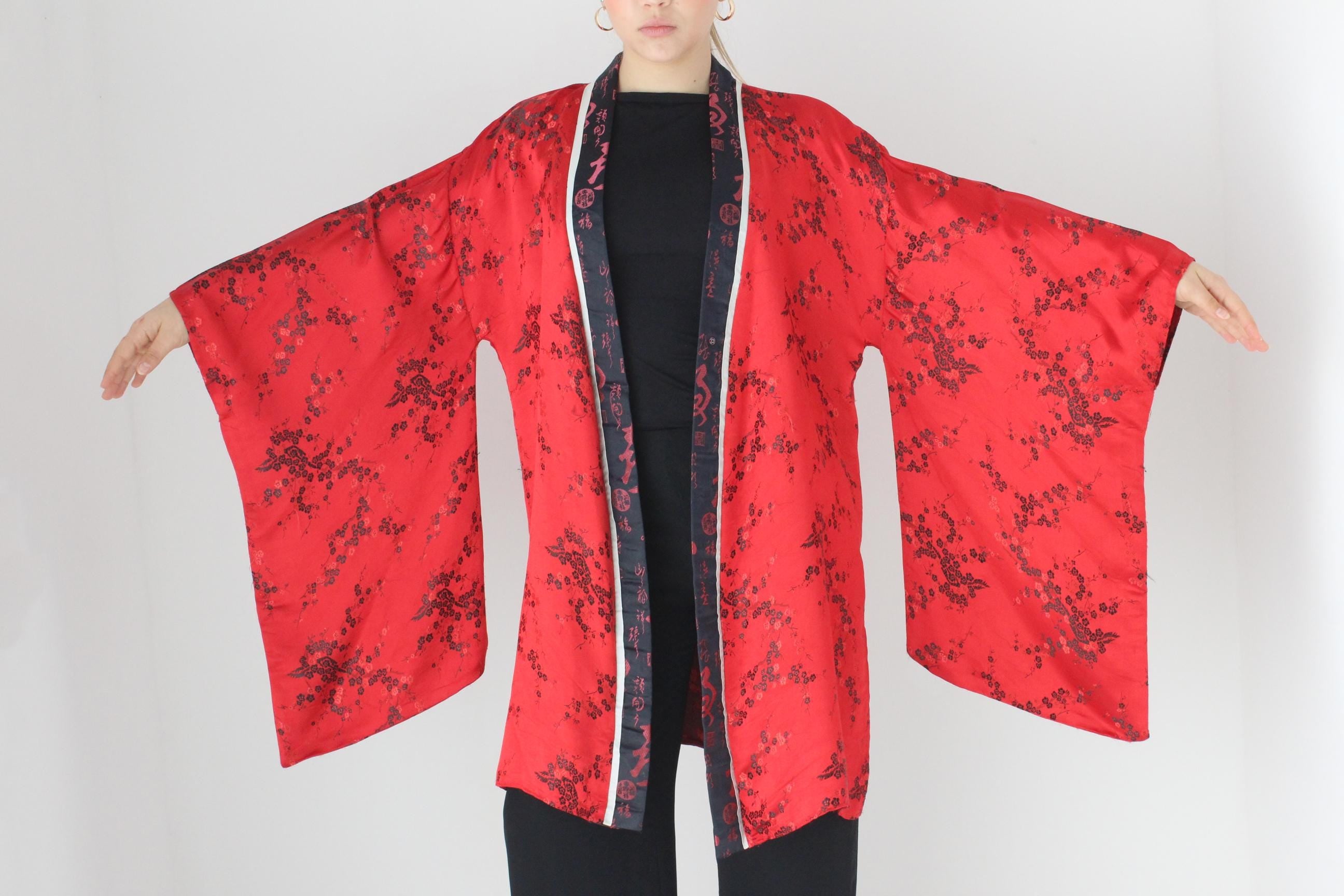 90s Pure Silk Sweeping [Weighted] Sleeve Robe