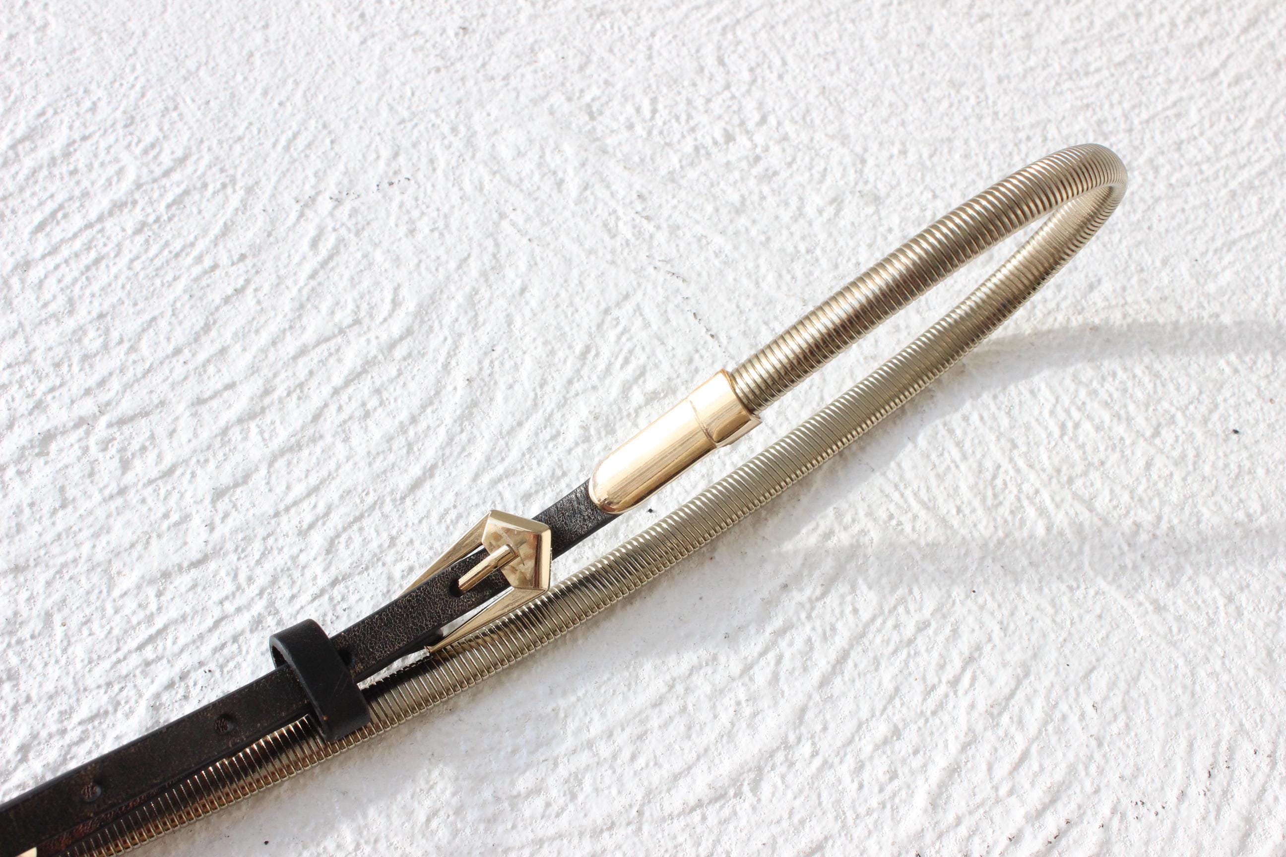 FUTURISM 80s Disco Gold Tone Metal Chain Belt