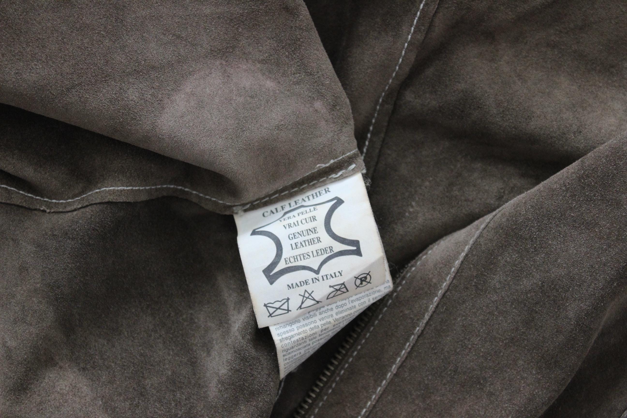 Y2K Italian Suede Minimal Zip Front Collarless Leather Jacket by Joseph