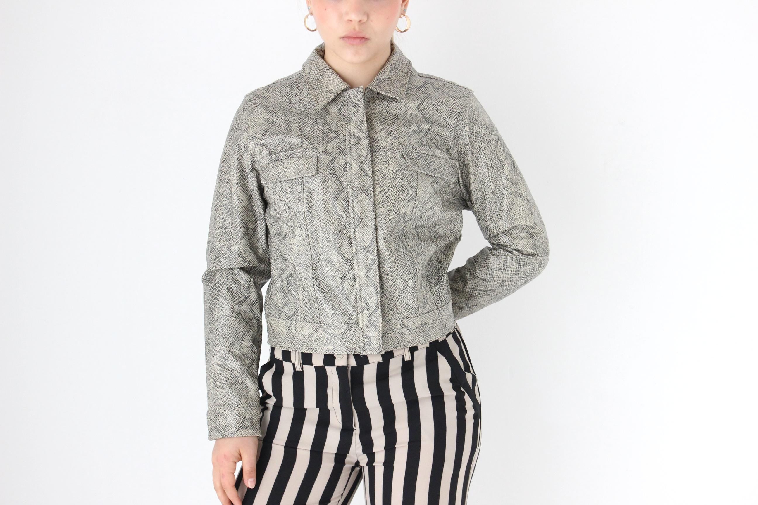 90s Spice Girls Era Vinyl Python PVC Bomber