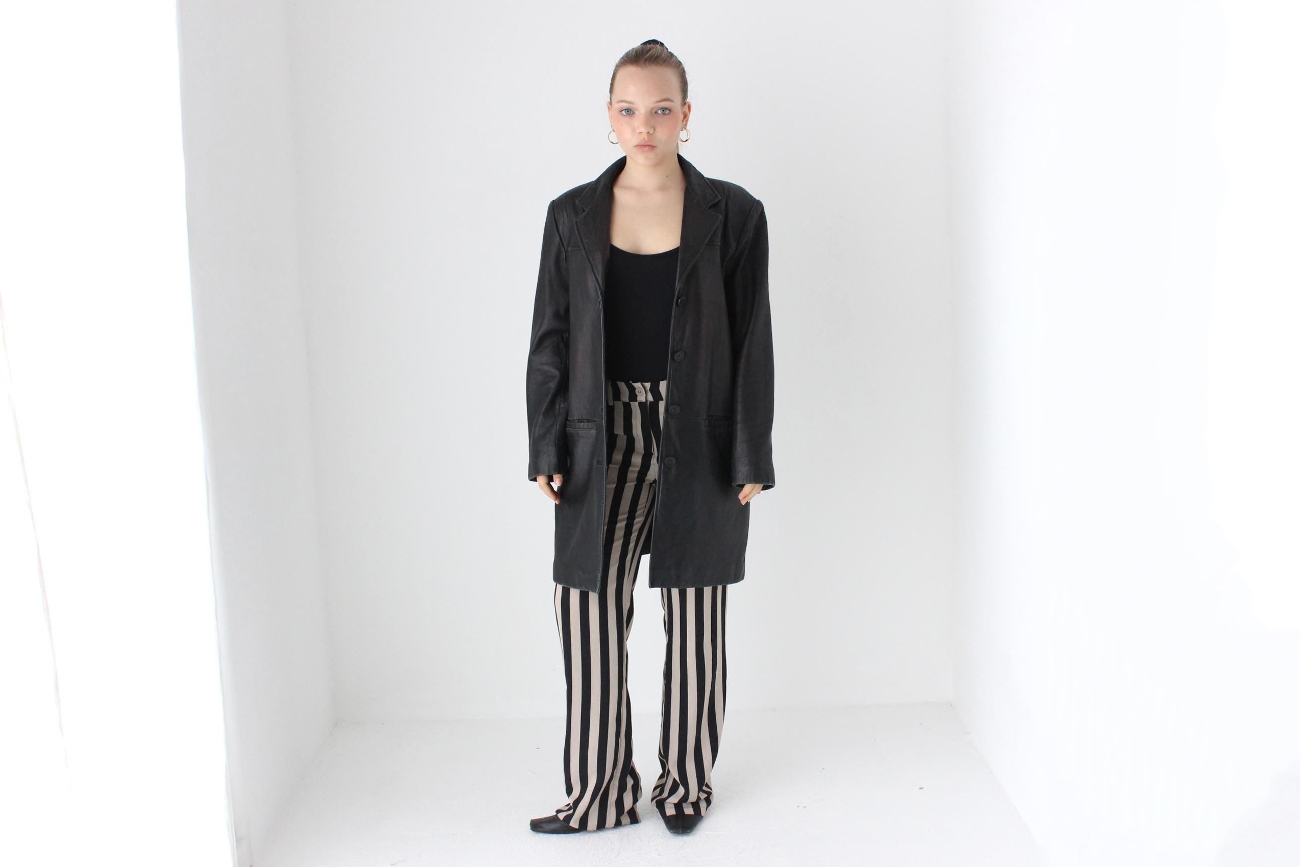 90s Adler Softest Lambskin Leather Button Up Coat