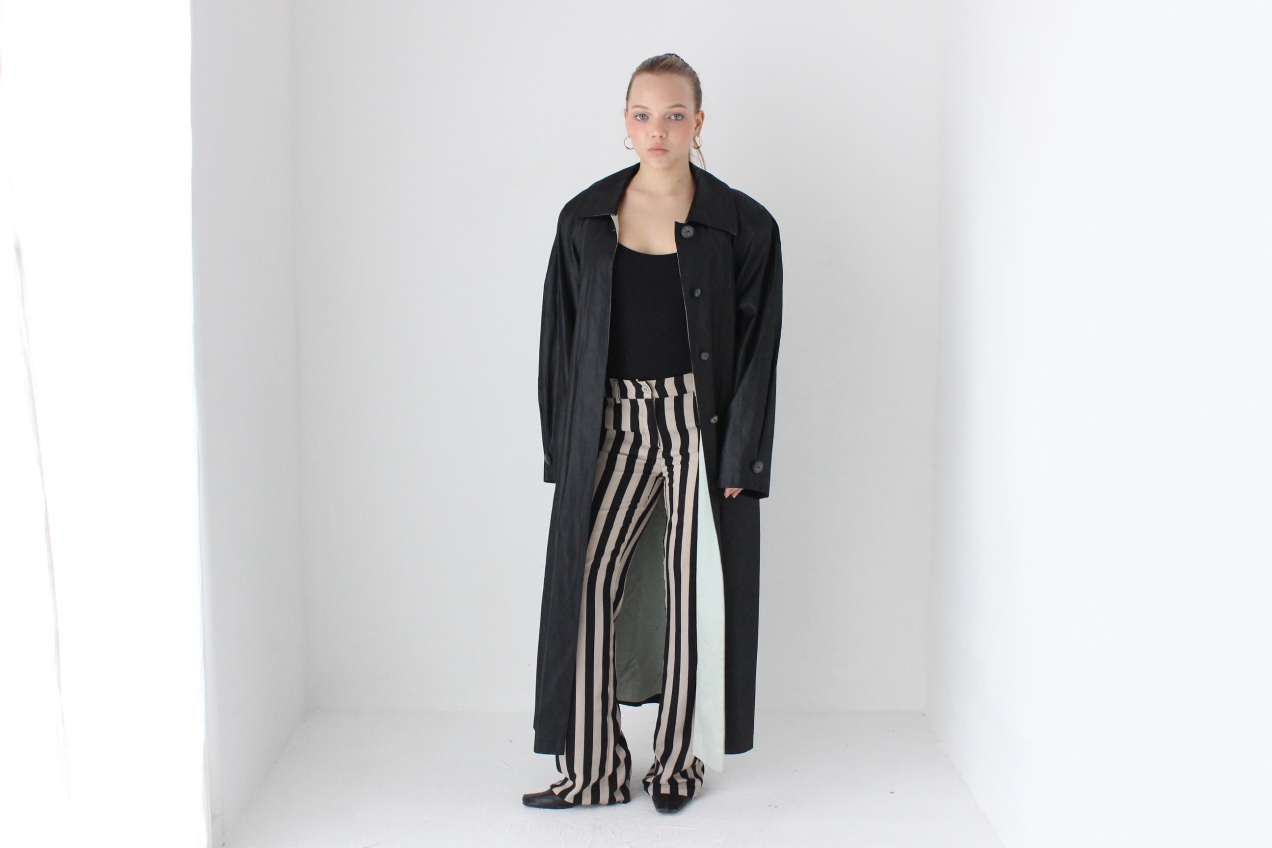 80s Bill Blass Vinyl Coated Cotton Trench Coat