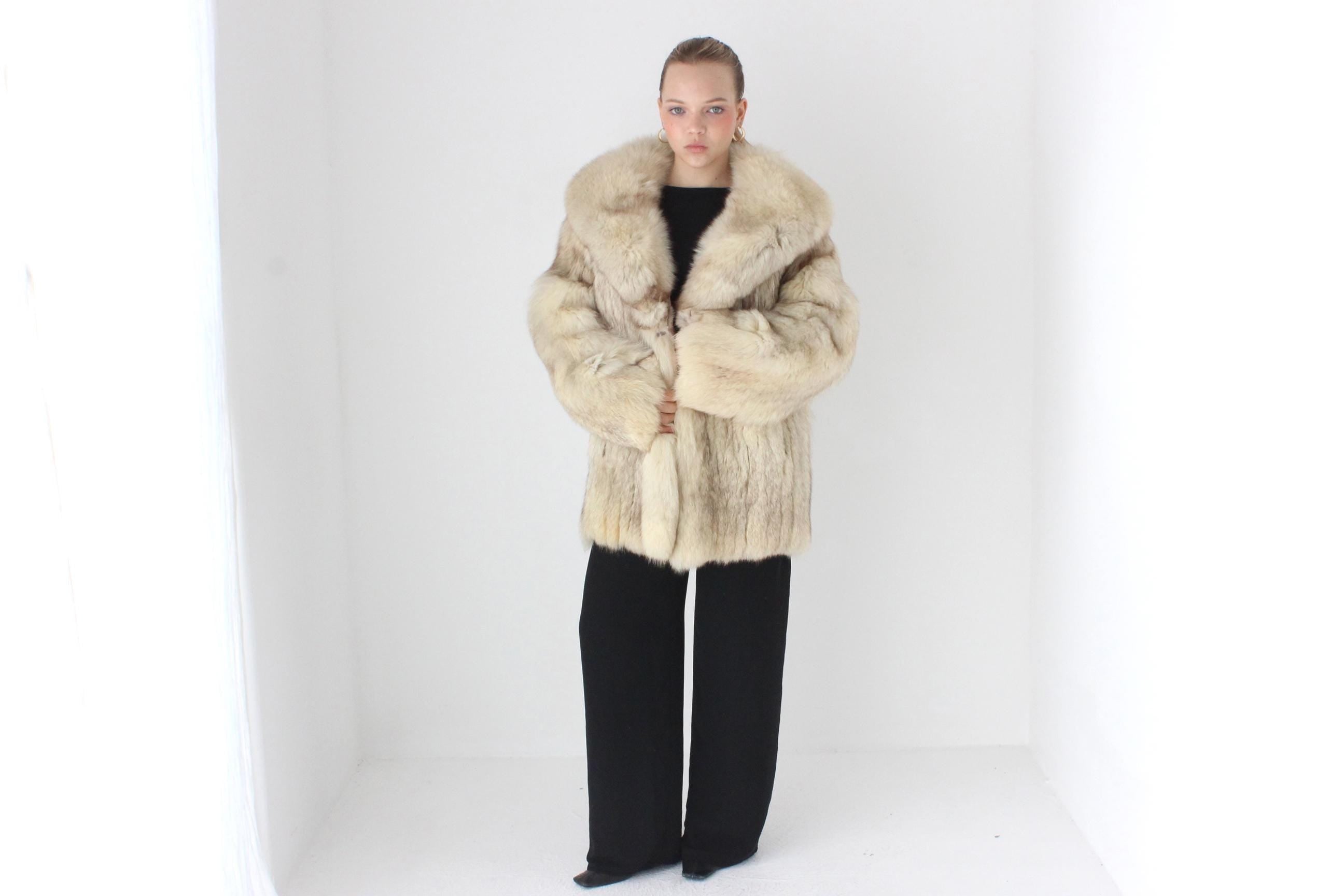70s Arctic Fox Genuine Fur Pelt Coat