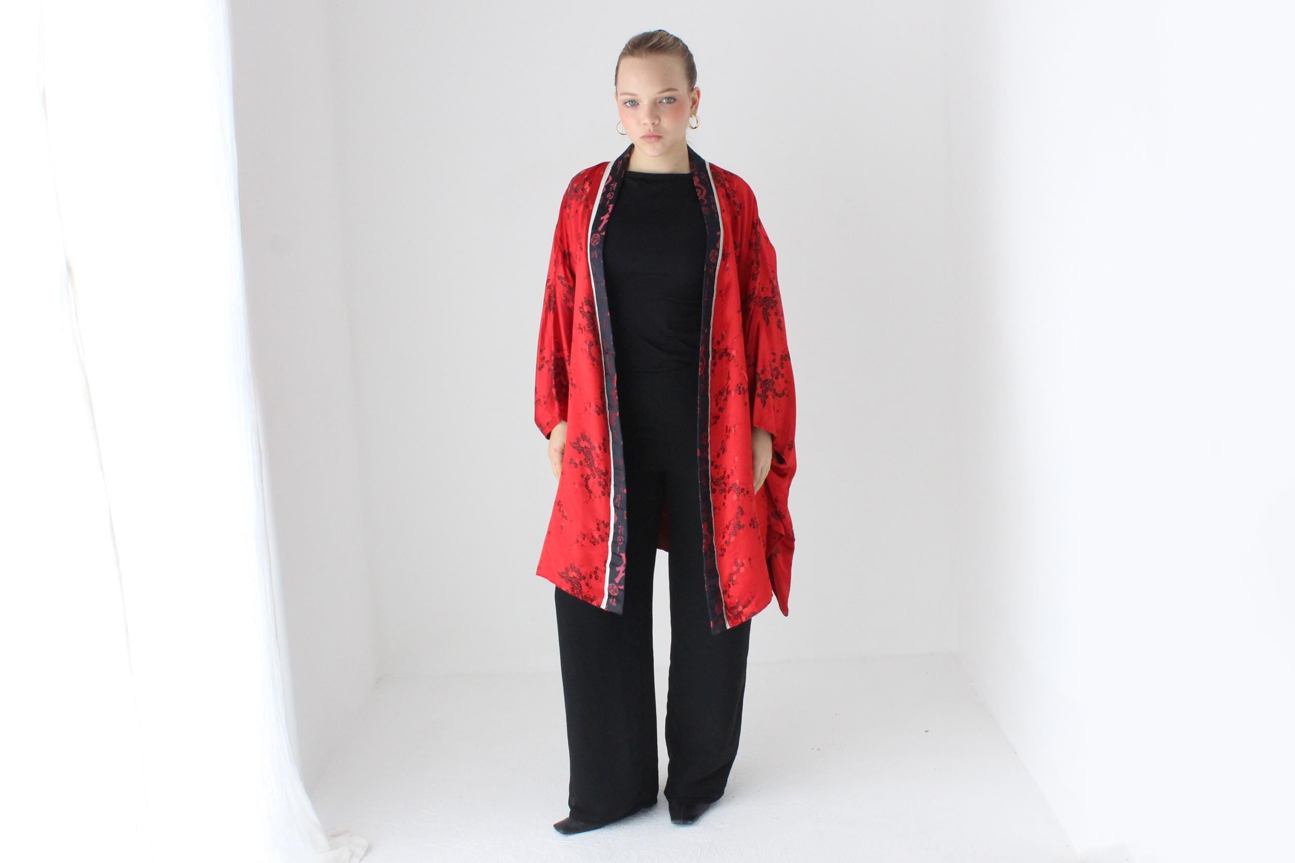 90s Pure Silk Sweeping [Weighted] Sleeve Robe