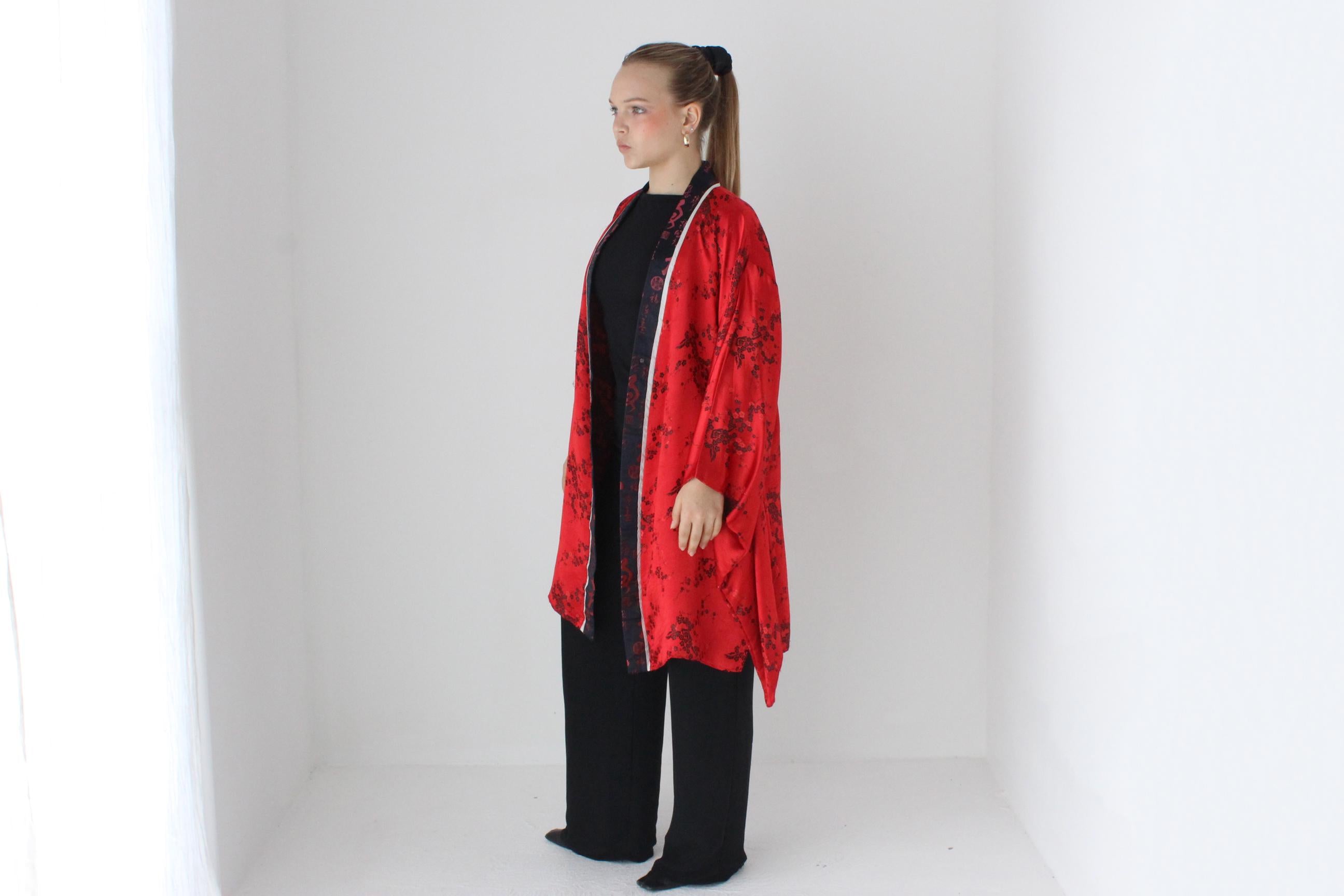 90s Pure Silk Sweeping [Weighted] Sleeve Robe