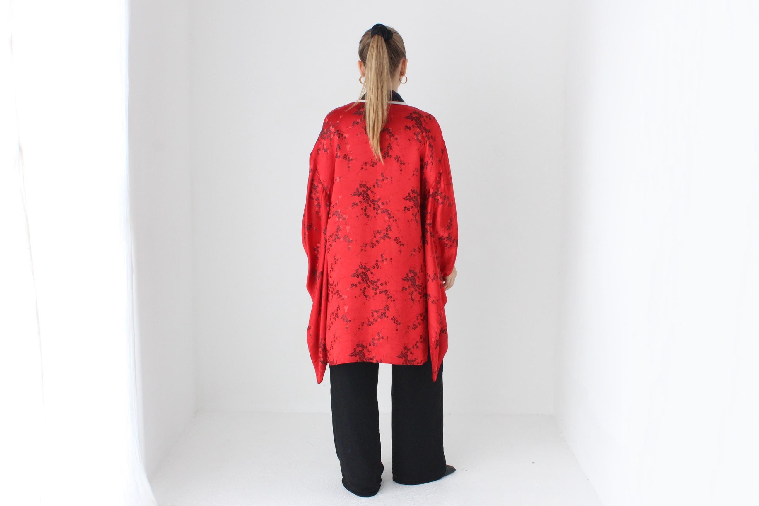 90s Pure Silk Sweeping [Weighted] Sleeve Robe