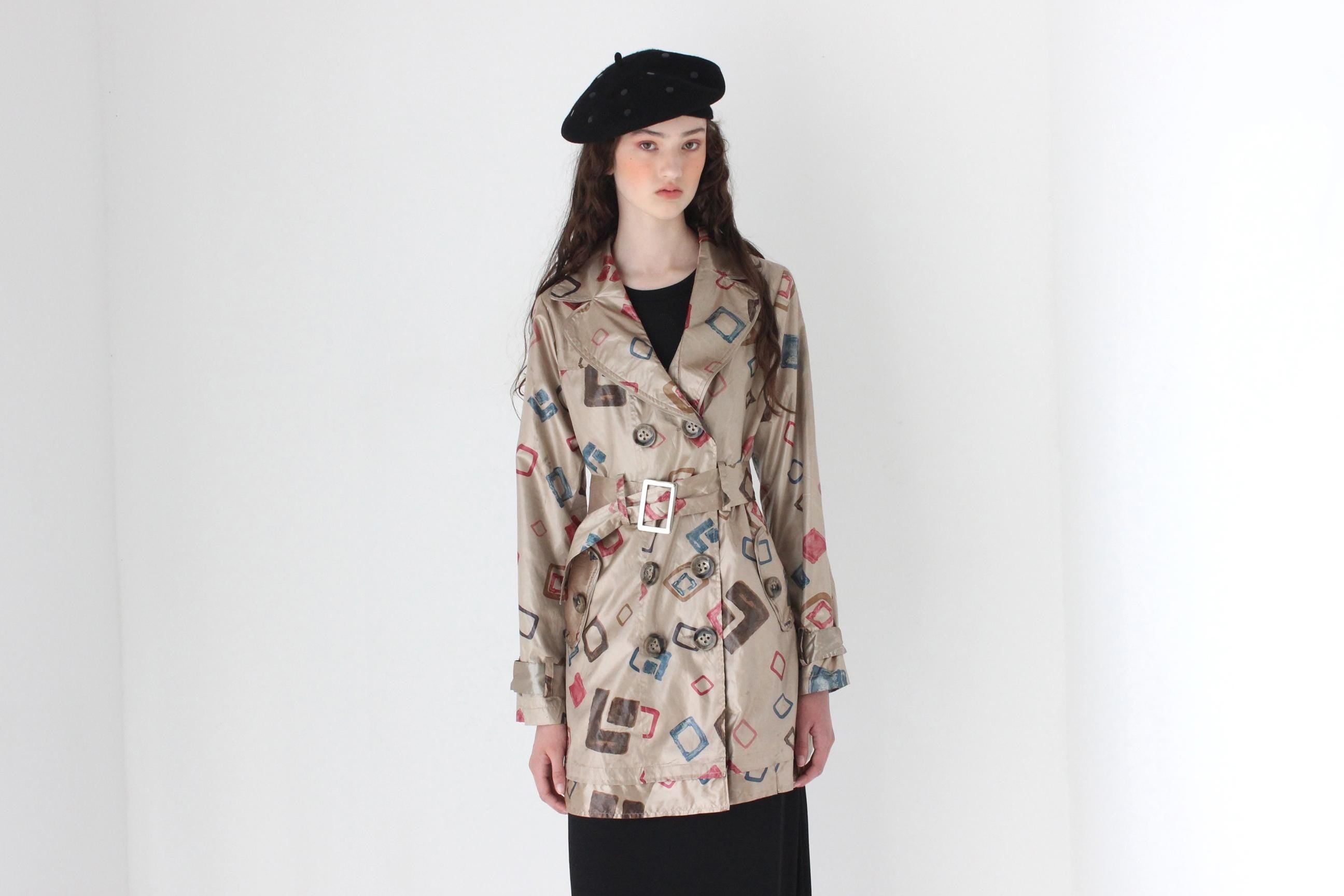 FRENCH COLLECTION 90s Printed Vinyl Coat
