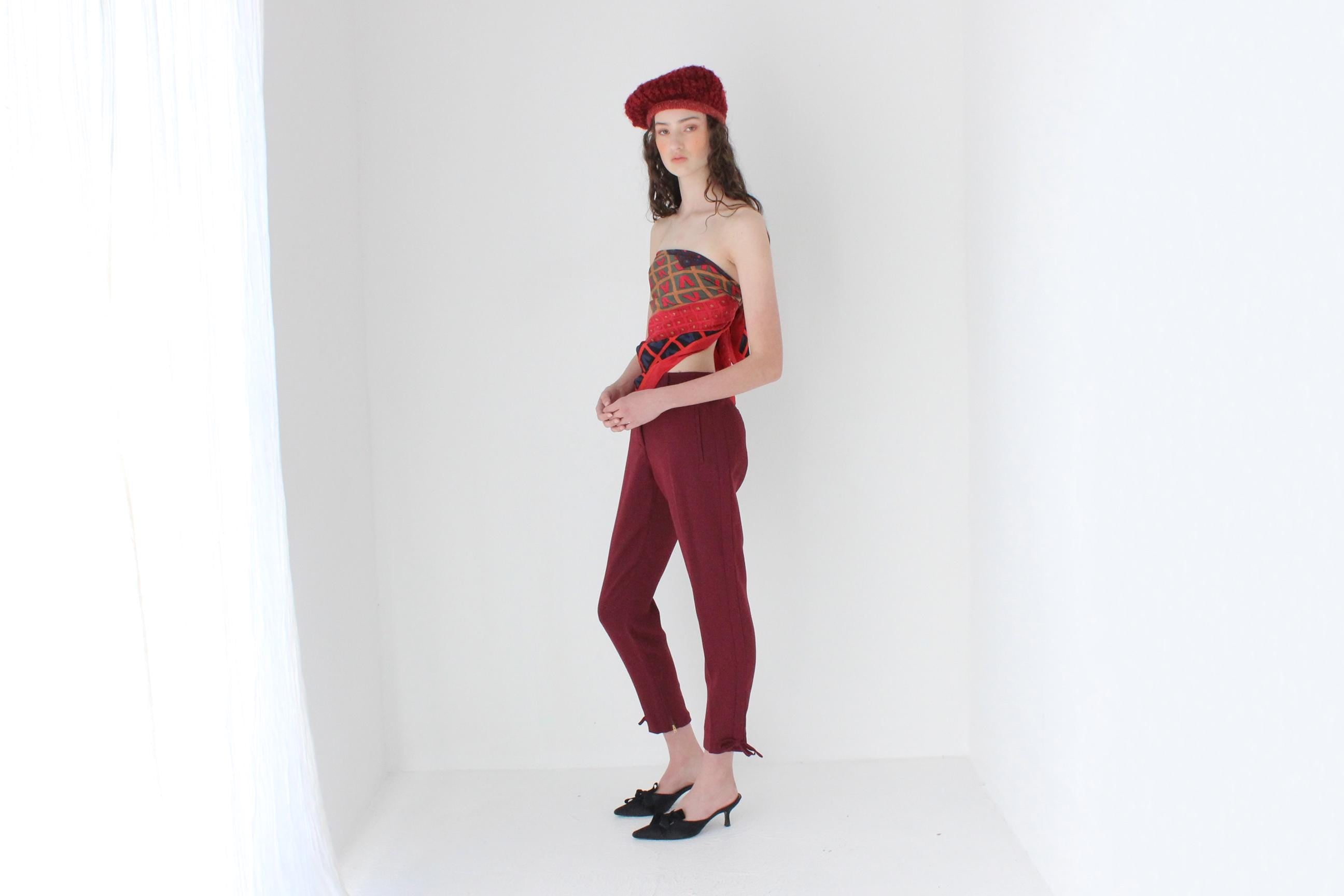 FRENCH COLLECTION 80s Abstract Silk Scarf