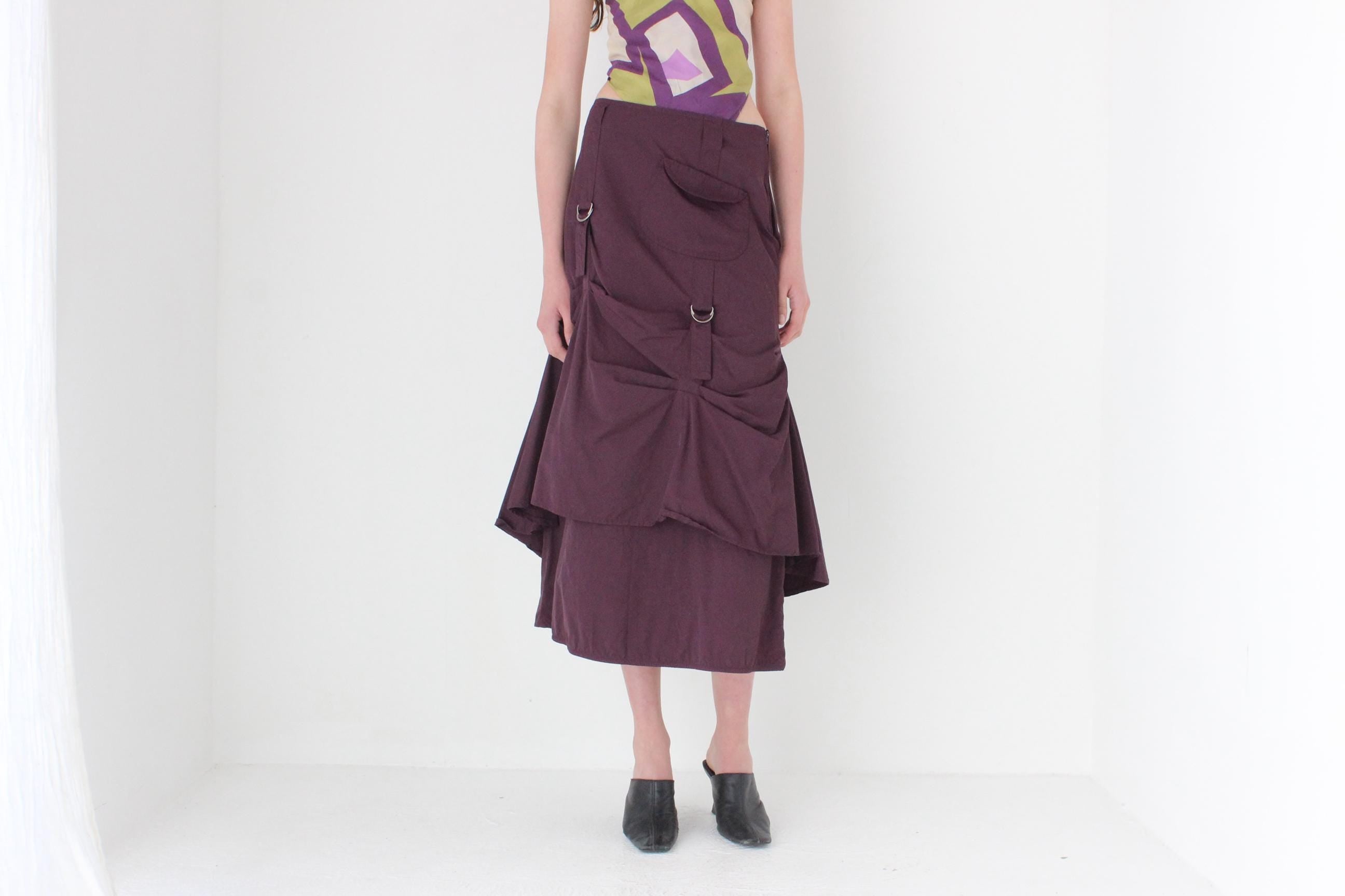 FRENCH COLLECTION Y2K Purple Techno Cargo Skirt