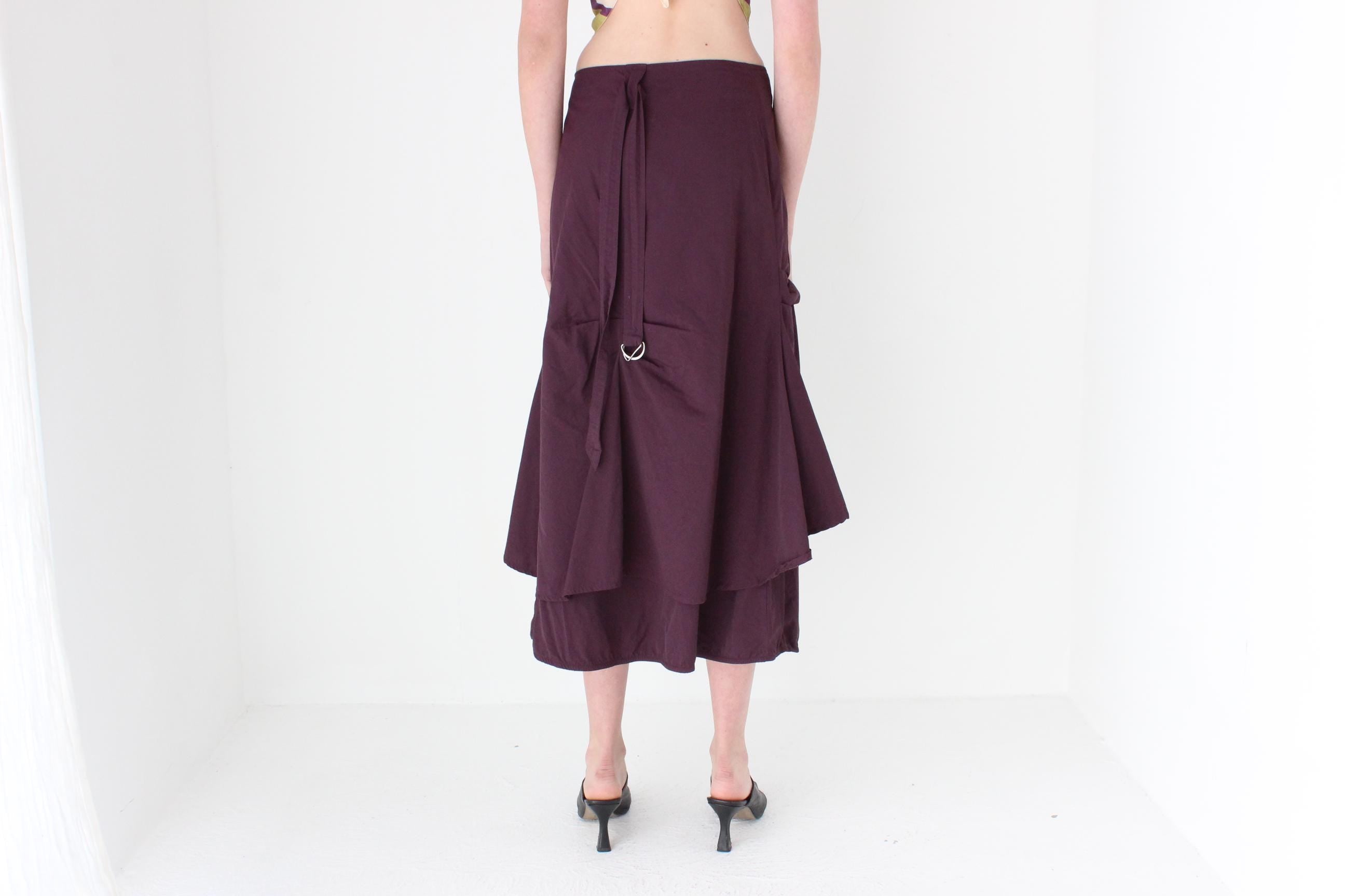 FRENCH COLLECTION Y2K Purple Techno Cargo Skirt
