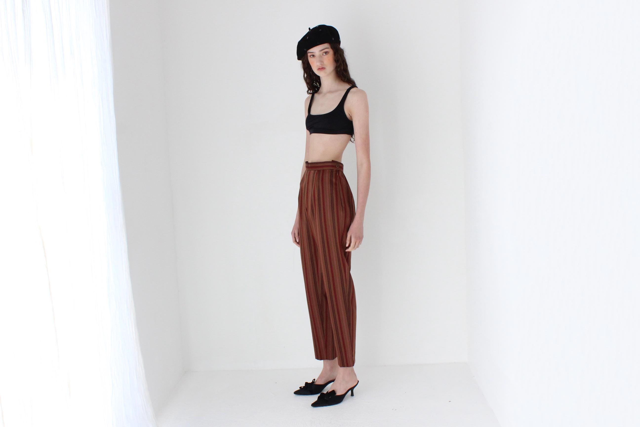 FRENCH COLLECTION 80s KENZO Paris Pure Wool Striped Pants