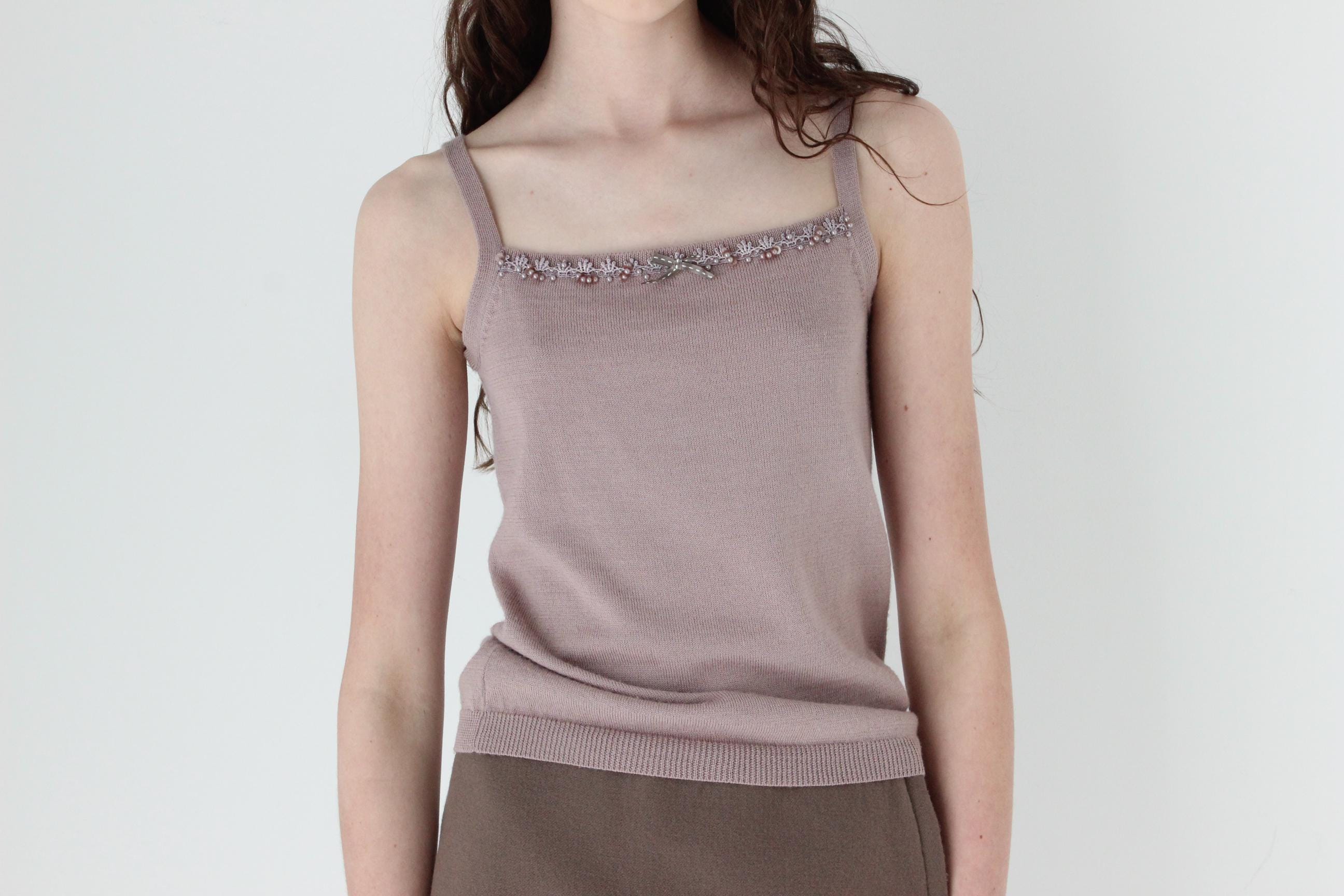 FRENCH COLLECTION Y2K Knit Tank w/ Bow