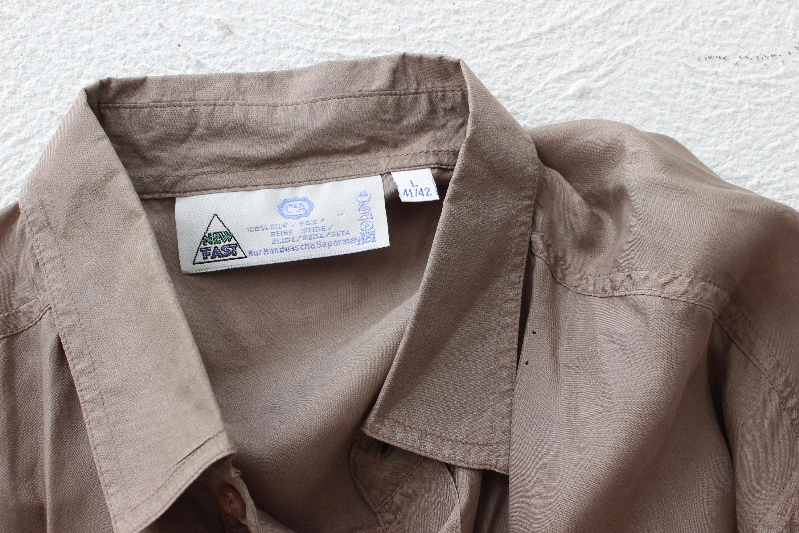 FRENCH COLLECTION 80s Mauve Featherweight Silk Shirt