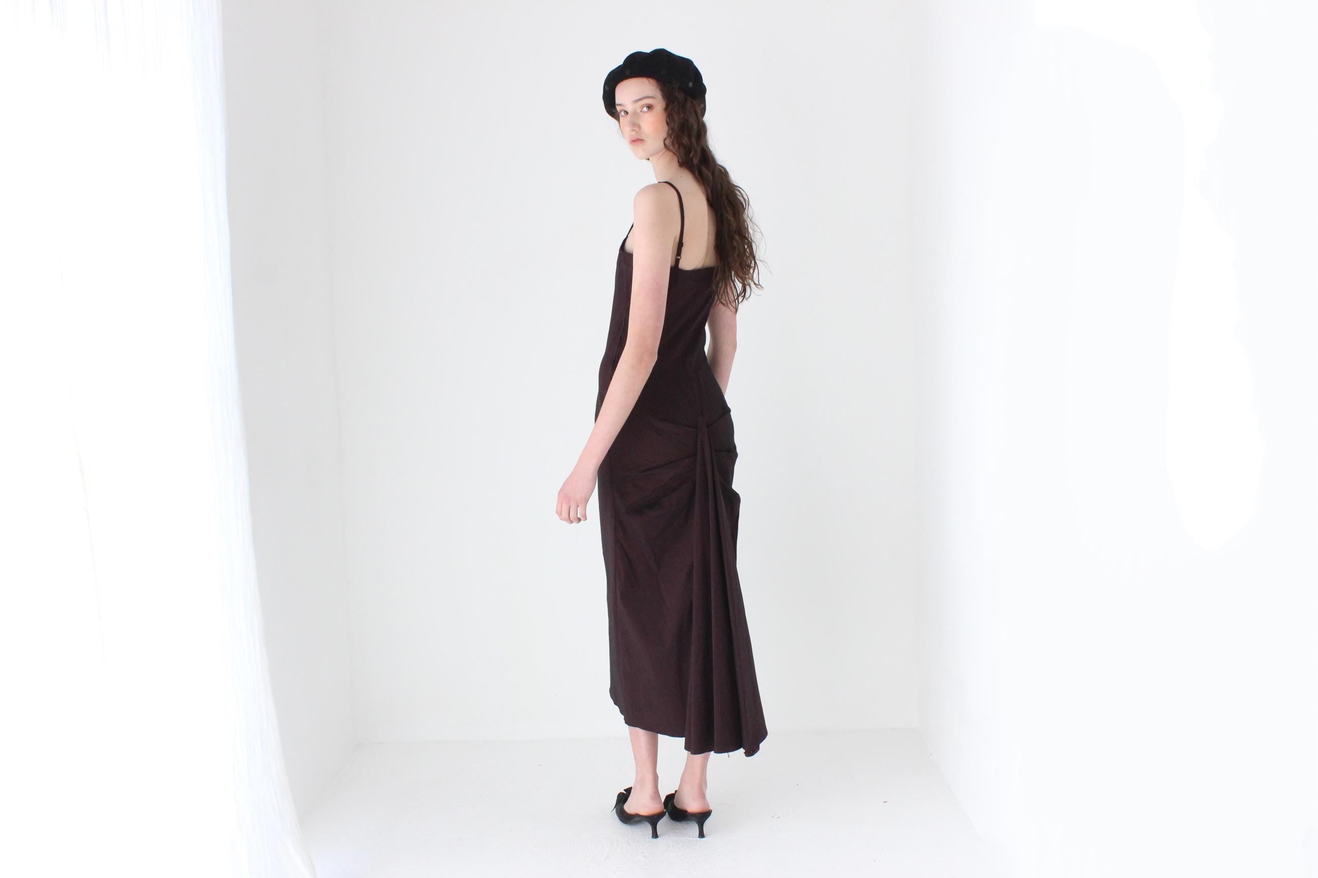 FRENCH COLLECTION 90s Futuristic Gown w/ Pleated Bustle