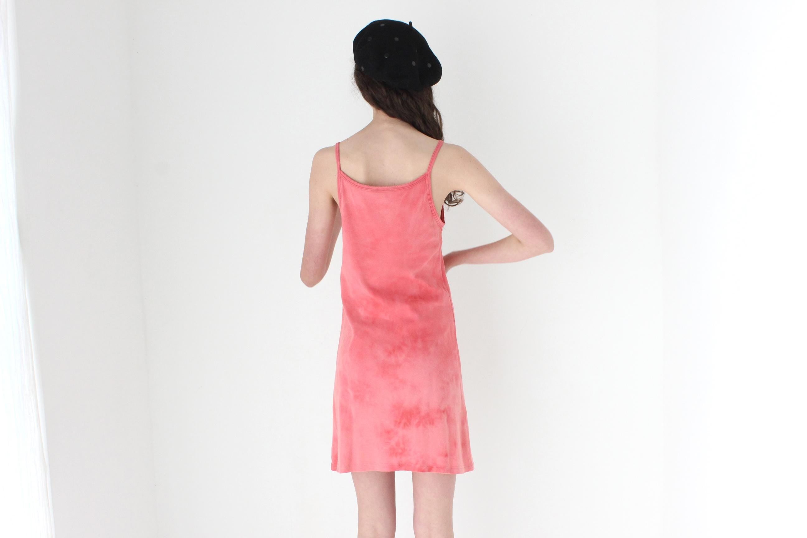 FRENCH COLLECTION 90s Tie Dye Cotton Tank Mini Slip Dress