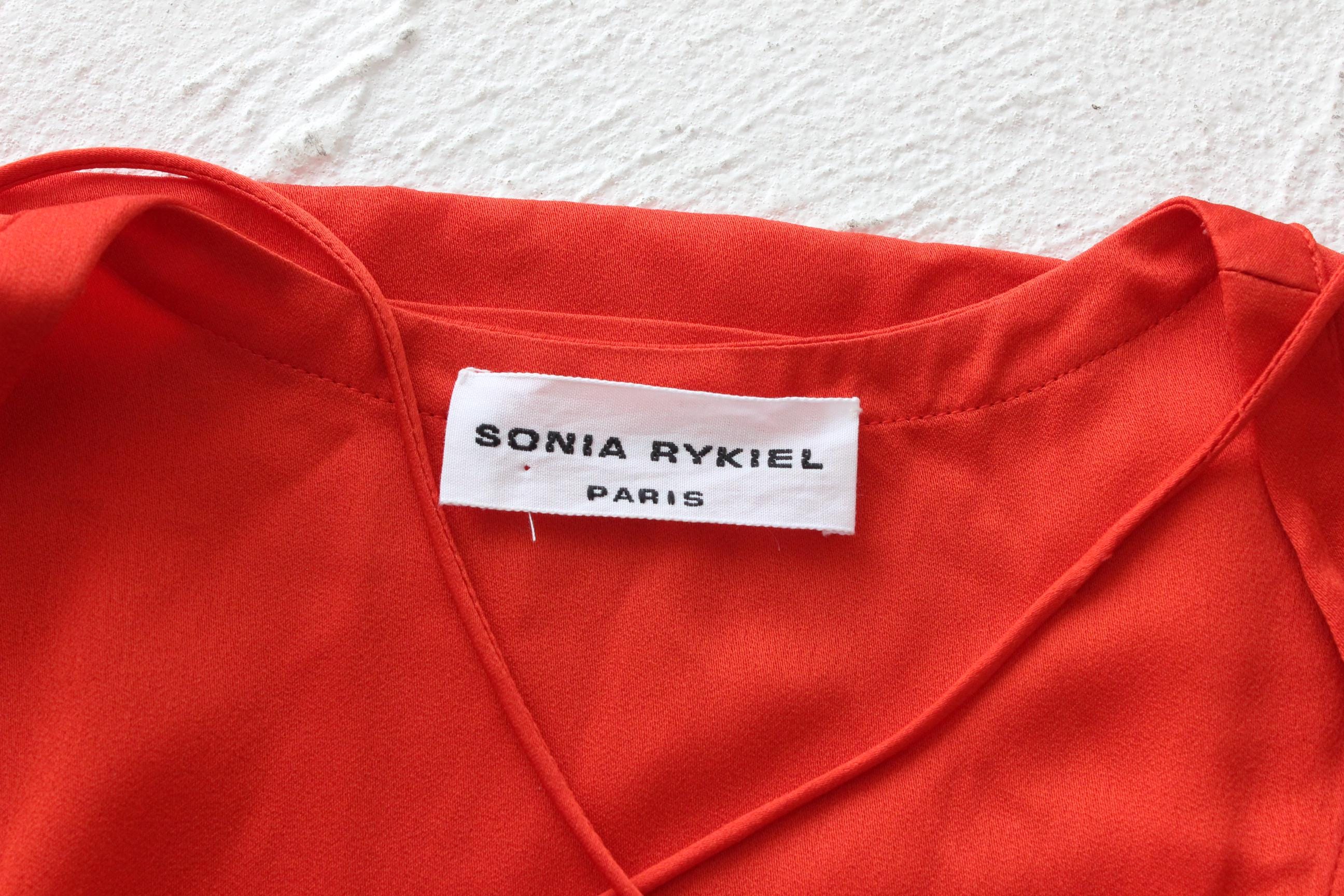 FRENCH COLLECTION 2000s Sonia Rykiel Layered Coral Ruffle Dress