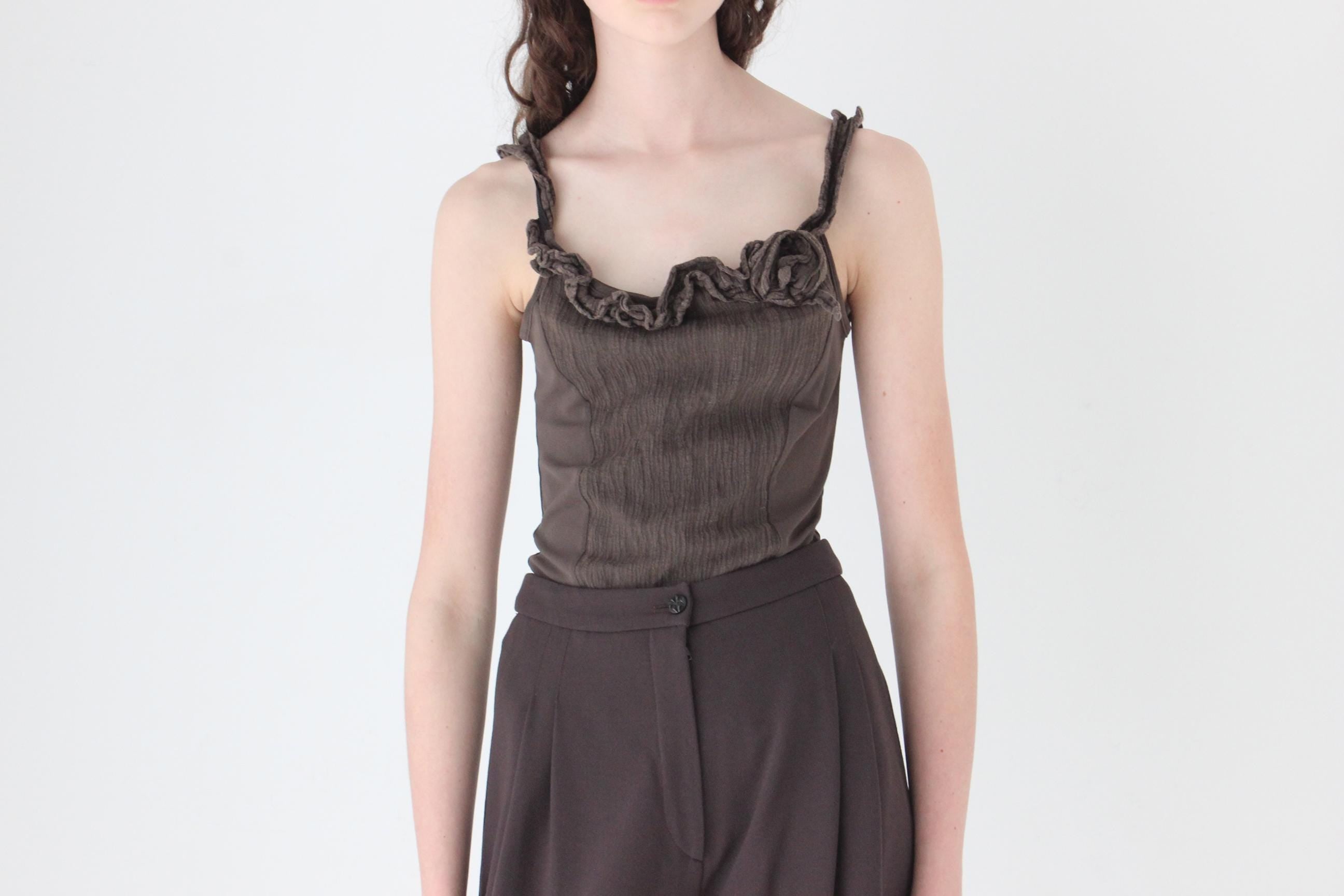 FRENCH COLLECTION Y2K Mesh Tank w/ Rosette