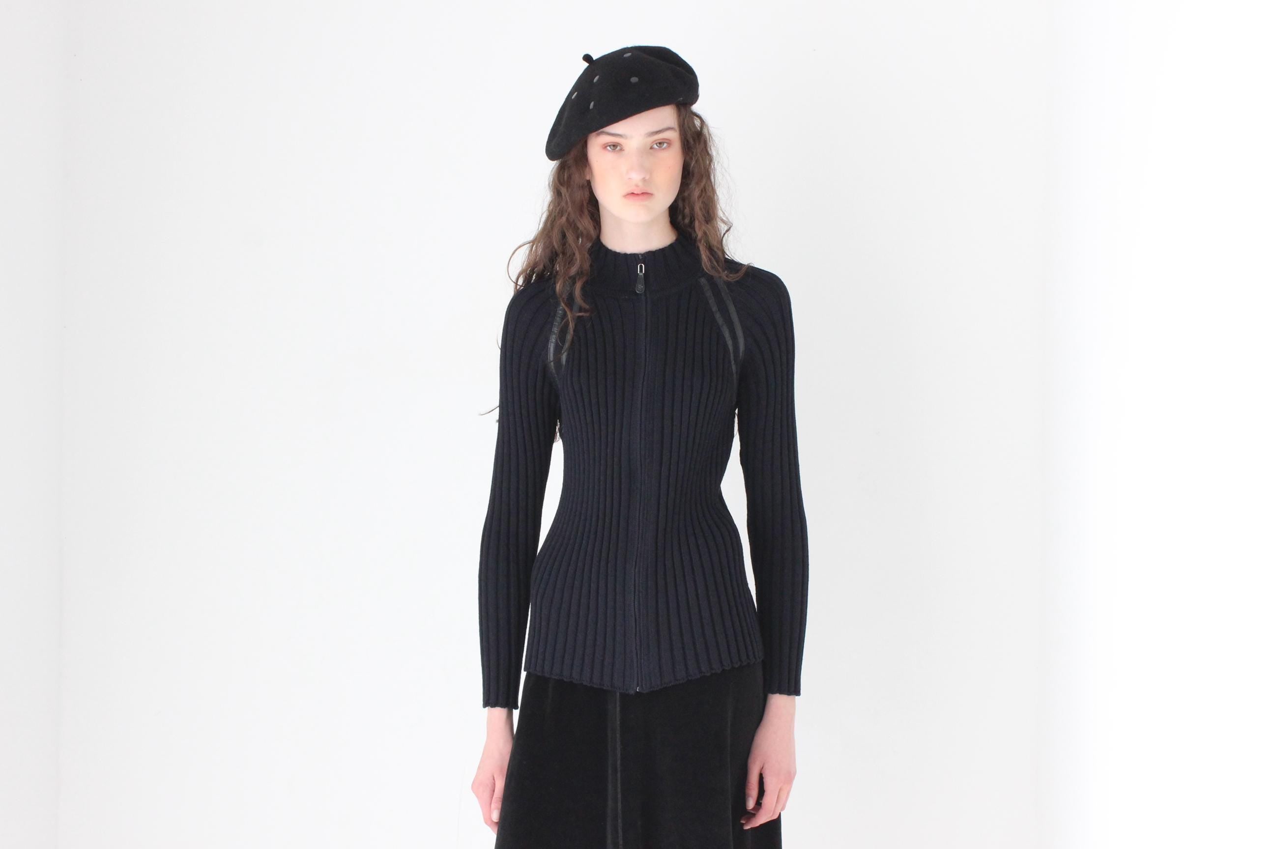 FRENCH COLLECTION 90s St John Sport Luxury Ribbed Zip Front Knit