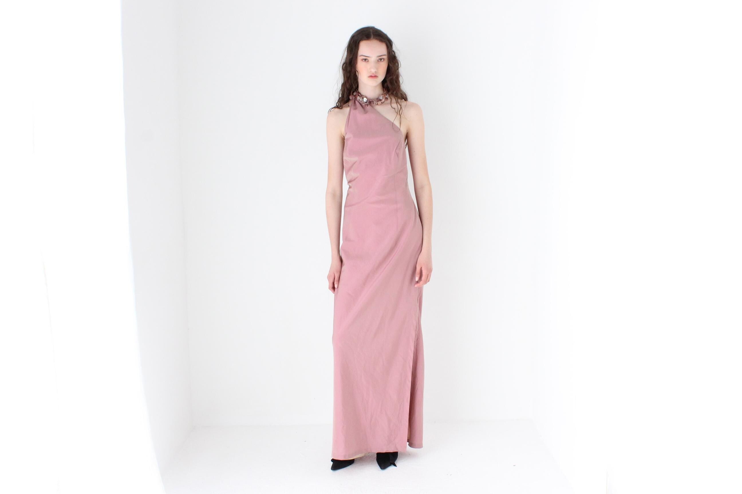 FRENCH COLLECTION Y2K Shimmer Nylon One Shoulder Futuristic Gown